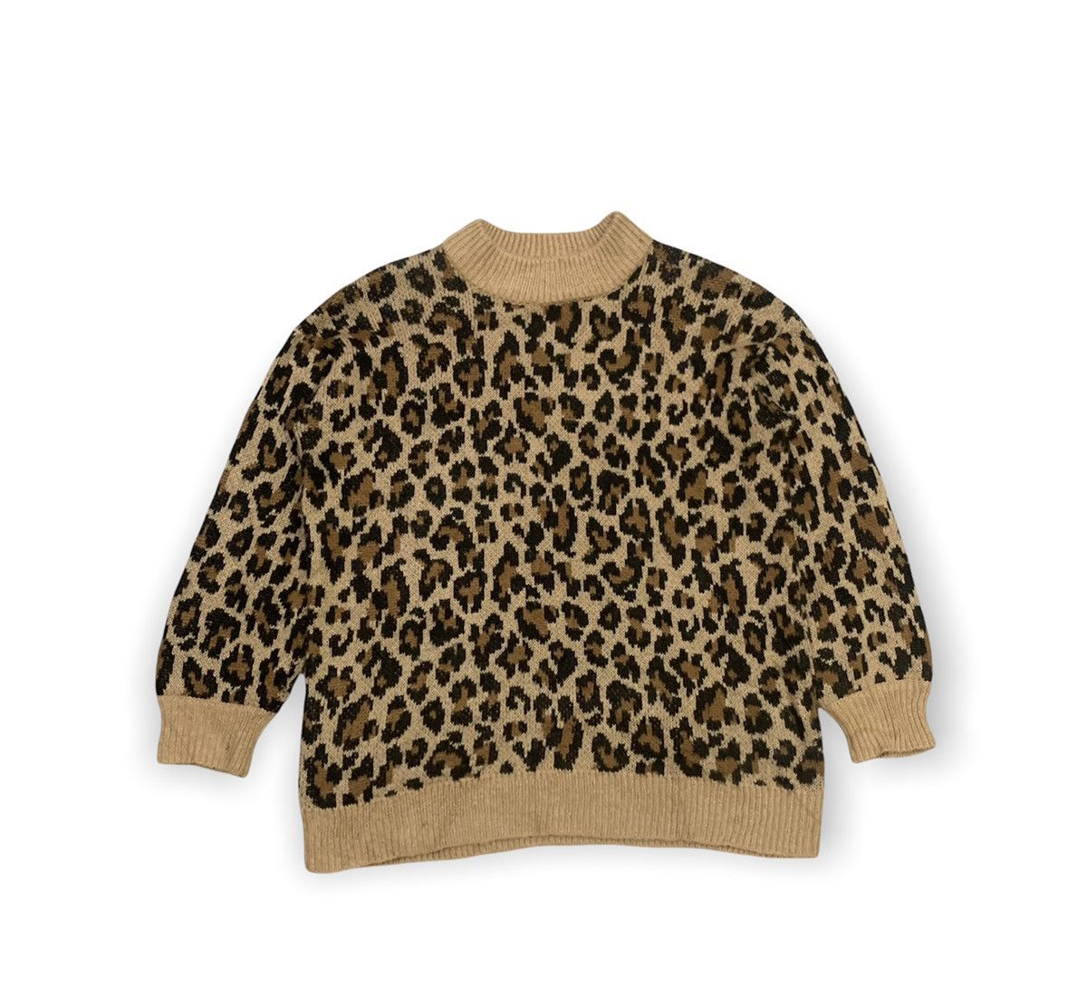 Homespun Knitwear × Tiger of Sweden GU Vtg Cheetah Leopard Pure Baggy Knitwear Pullover Sweater Size L / US 10 / IT 46 - 1 Thumbnail