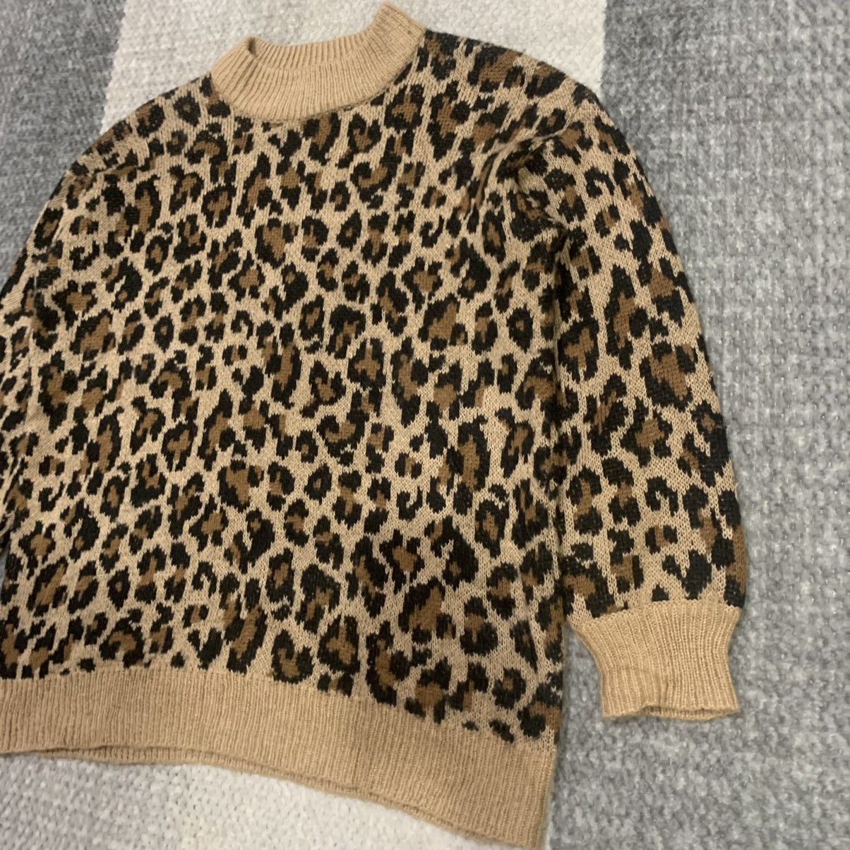 Homespun Knitwear × Tiger of Sweden GU Vtg Cheetah Leopard Pure Baggy Knitwear Pullover Sweater Size L / US 10 / IT 46 - 6 Thumbnail