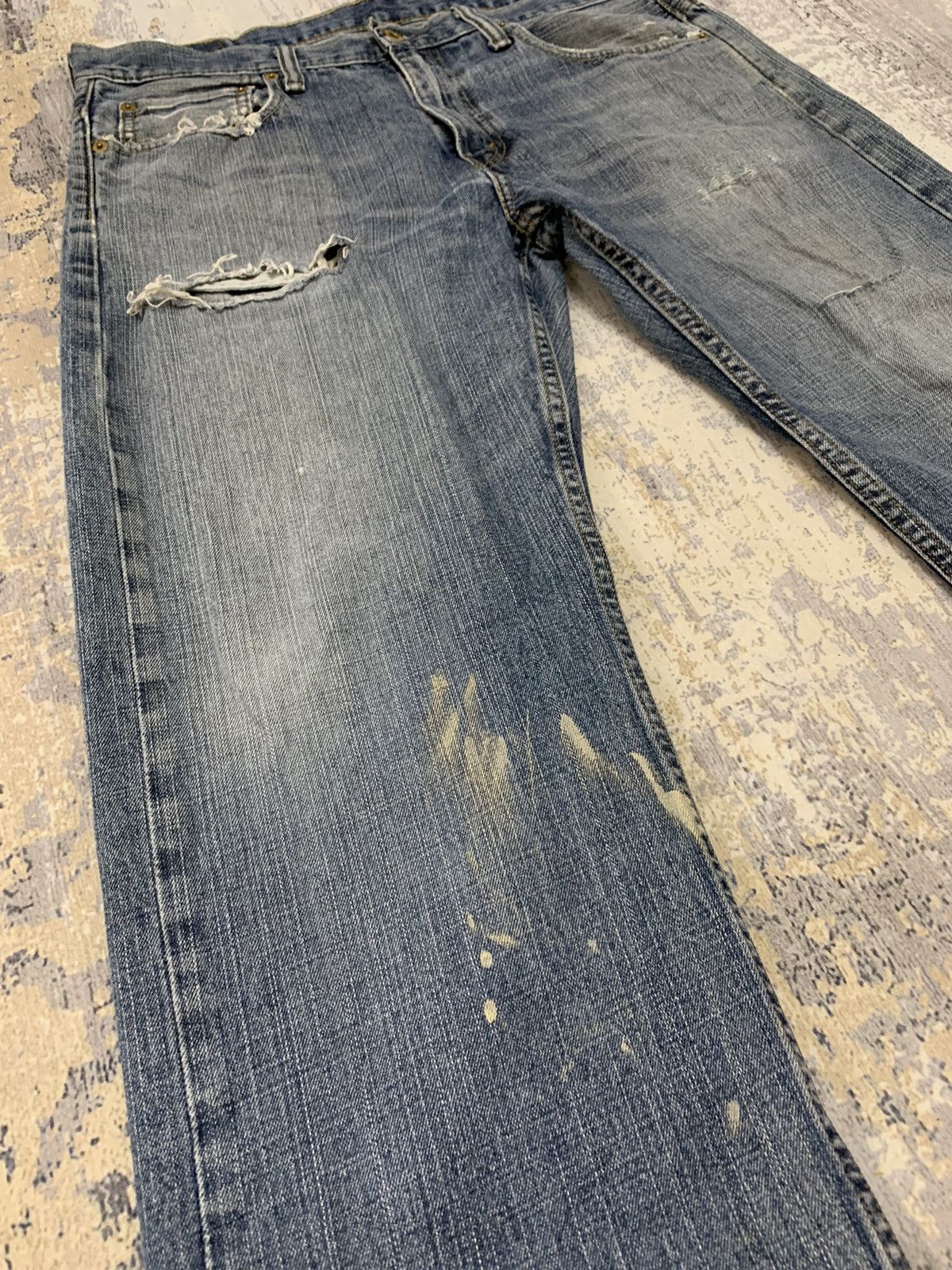 Levi's Vintage Levi’ 569 Trashed Distressed Jeans 36x29.5 Size US 36 / EU 52 - 4 Thumbnail