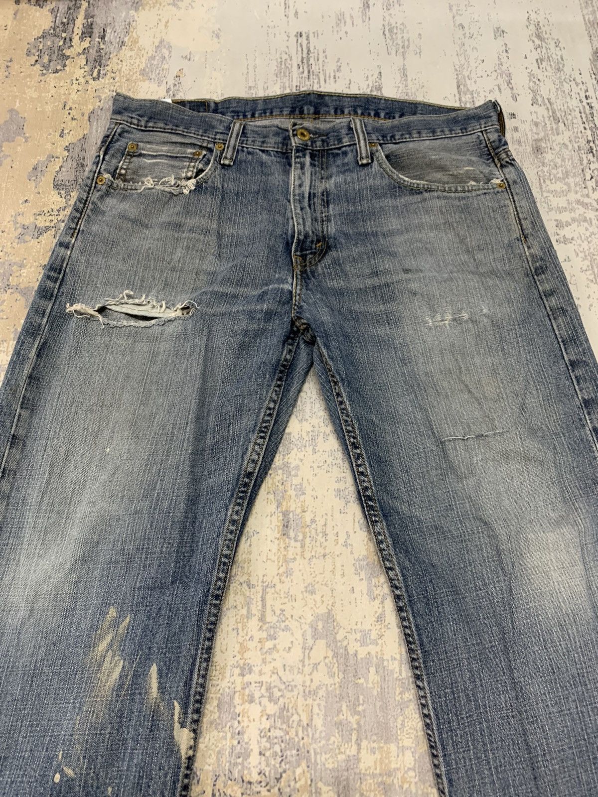 Levi's Vintage Levi’ 569 Trashed Distressed Jeans 36x29.5 Size US 36 / EU 52 - 2 Thumbnail