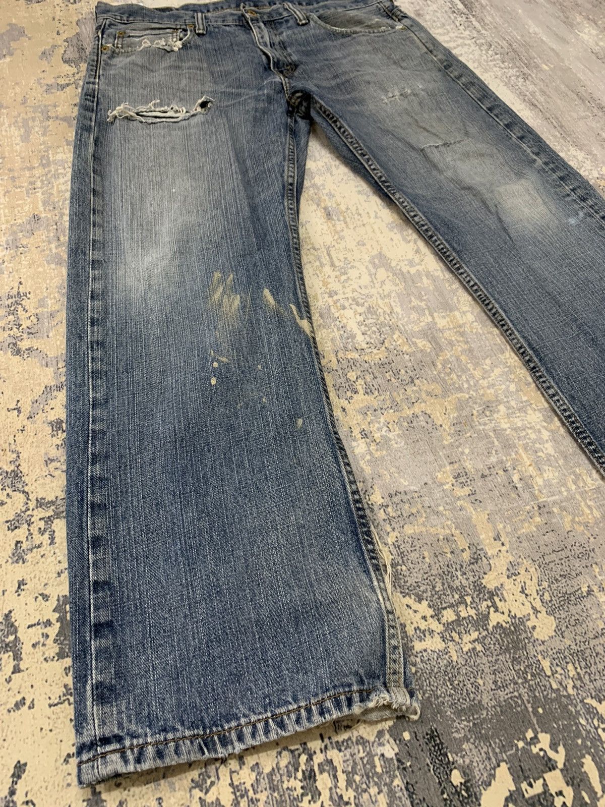 Levi's Vintage Levi’ 569 Trashed Distressed Jeans 36x29.5 Size US 36 / EU 52 - 1 Thumbnail