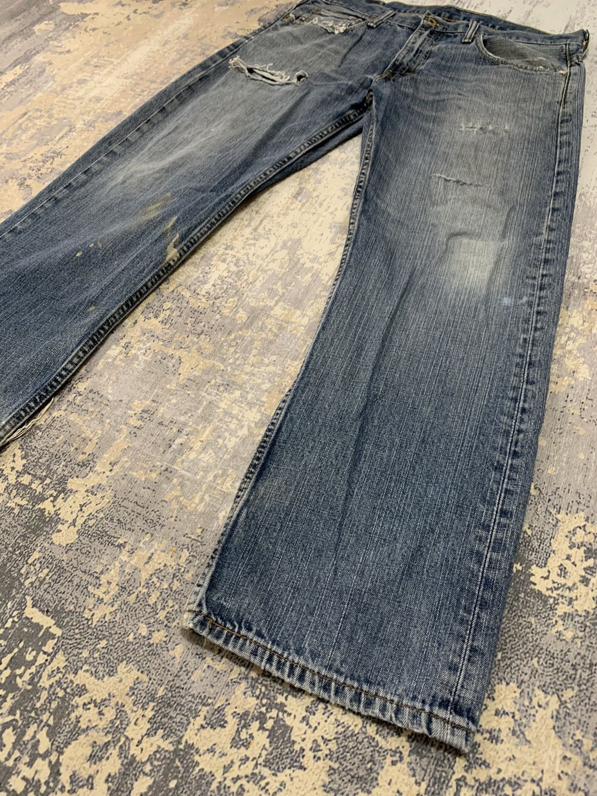 Levi's Vintage Levi’ 569 Trashed Distressed Jeans 36x29.5 Size US 36 / EU 52 - 3 Thumbnail