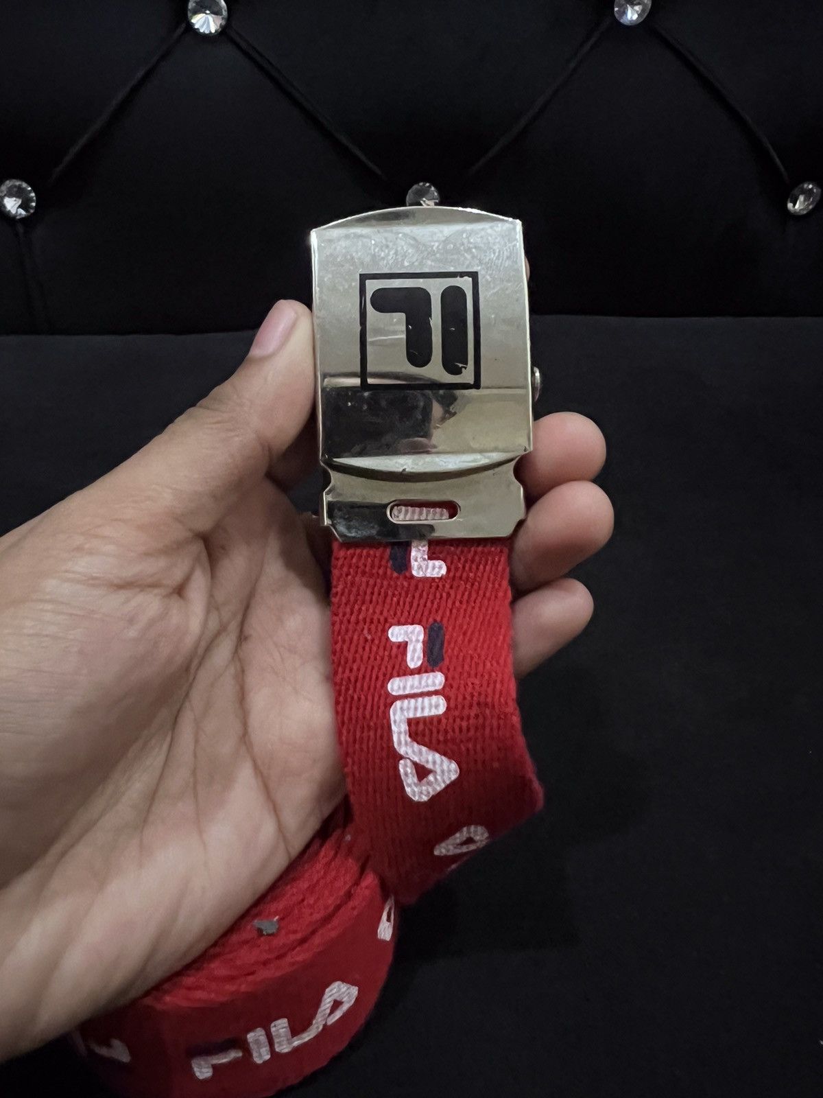 Fila Fila Canvas Spellout Buckle Belt Size ONE SIZE - 3 Thumbnail