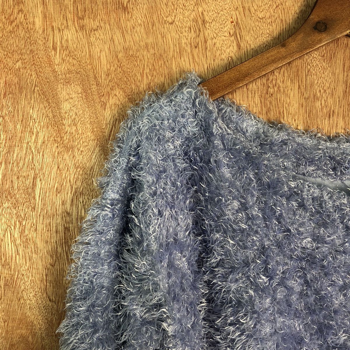 Vintage VIS Purple Shag Shaggy Fur Mohair Knitwear #6613 Size XS / US 0-2 / IT 36-38 - 6 Thumbnail