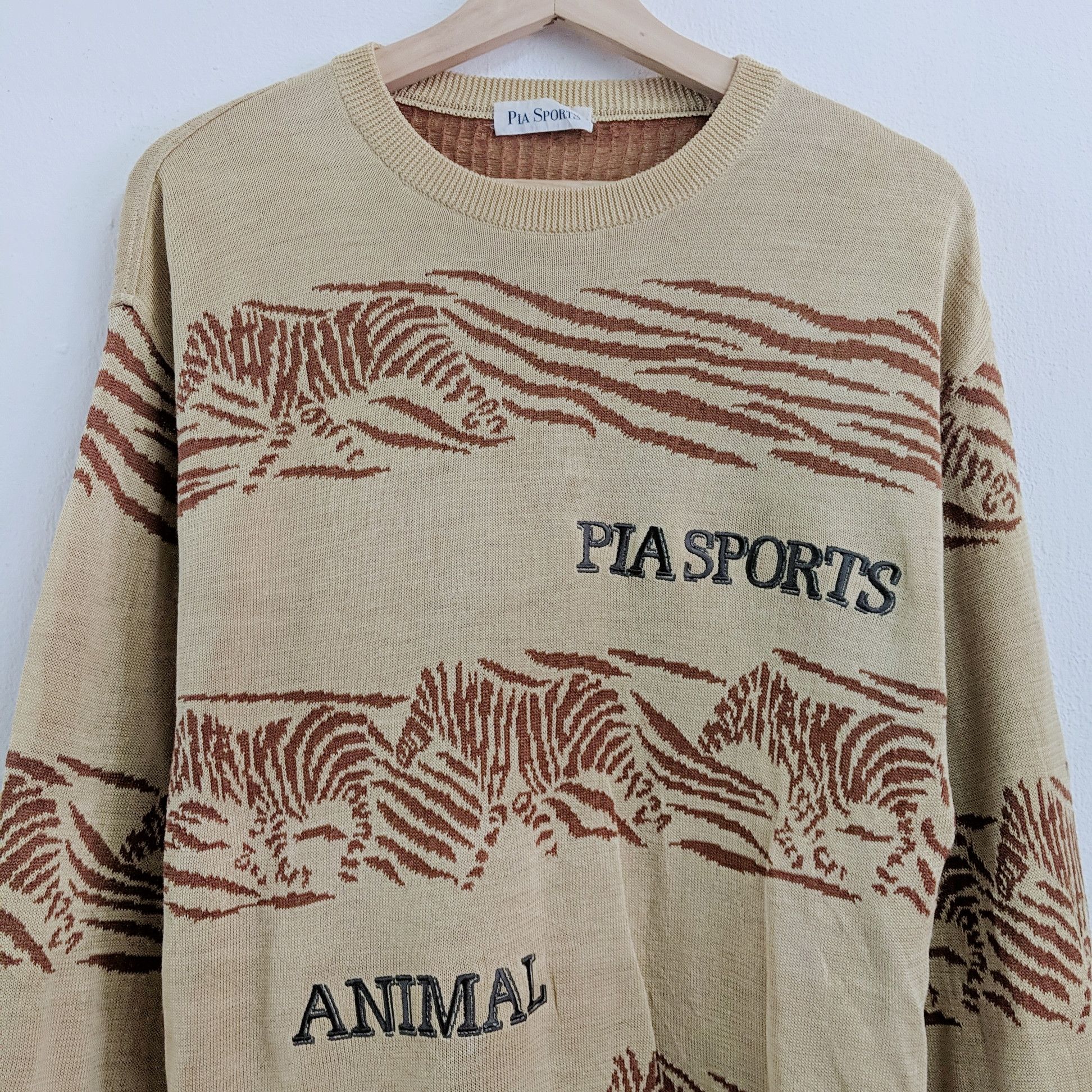 Japanese Brand Vintage PIA Animal Habitat Zebra Knitwear Sweater Jumper Size US M / EU 48-50 / 2 - 9 Thumbnail