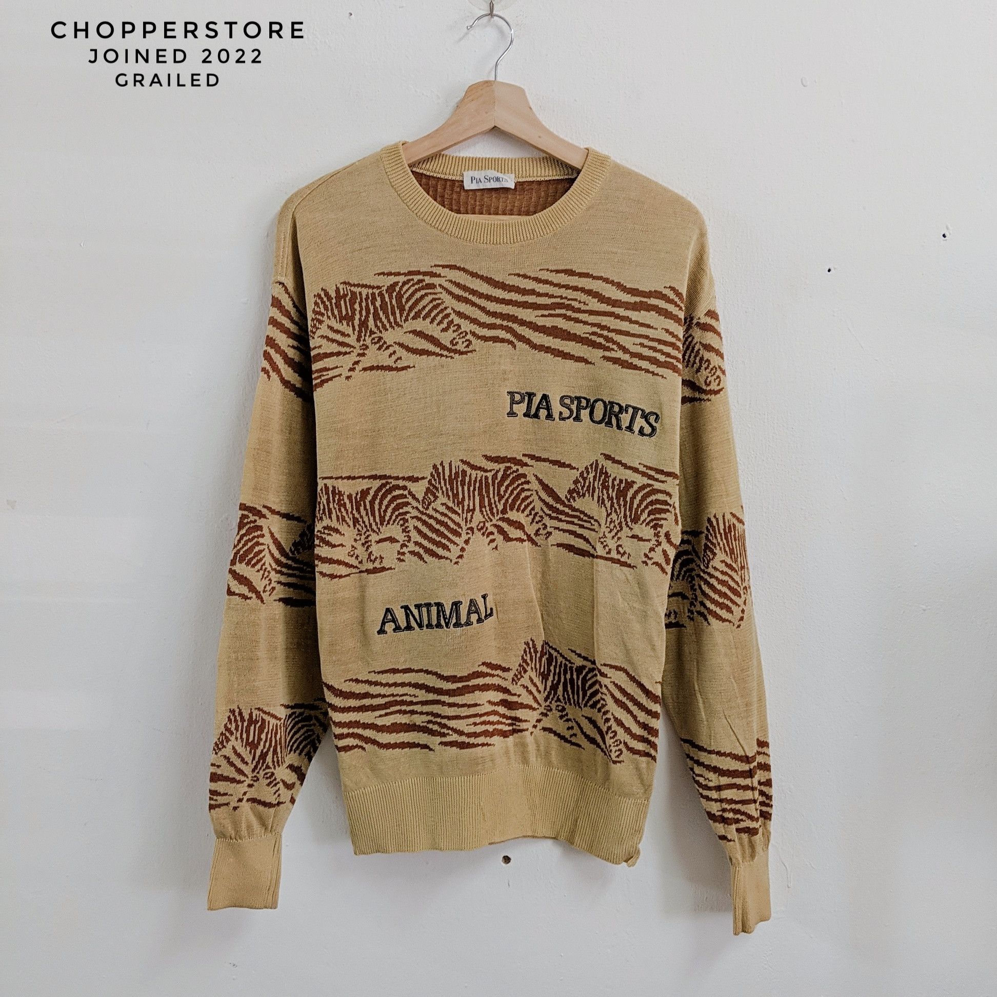 Japanese Brand Vintage PIA Animal Habitat Zebra Knitwear Sweater Jumper Size US M / EU 48-50 / 2 - 1 Thumbnail