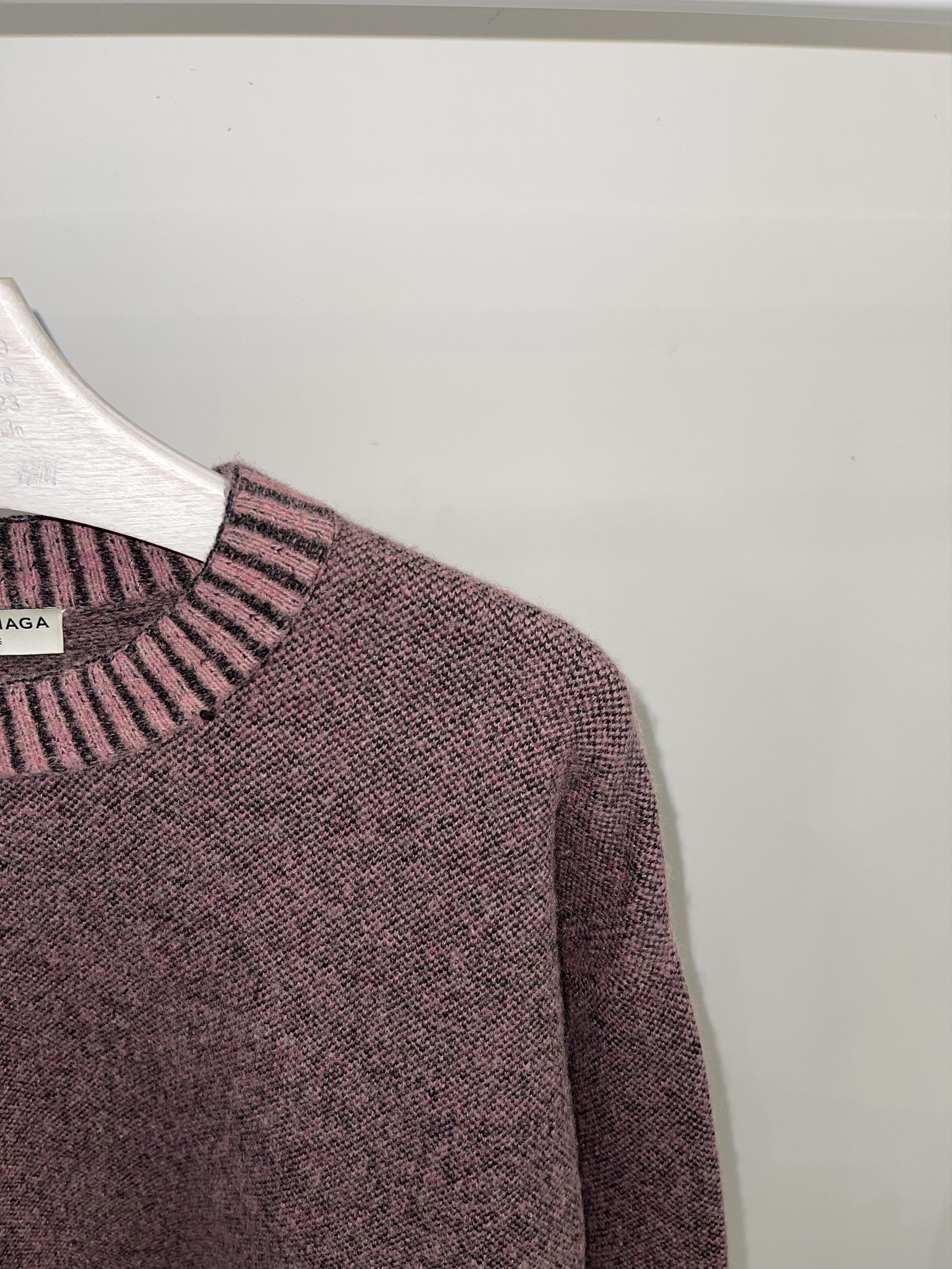 Balenciaga AW15 Balenciaga Pink Distressed Wool Handknit Sweater Size US M / EU 48-50 / 2 - 2 Thumbnail