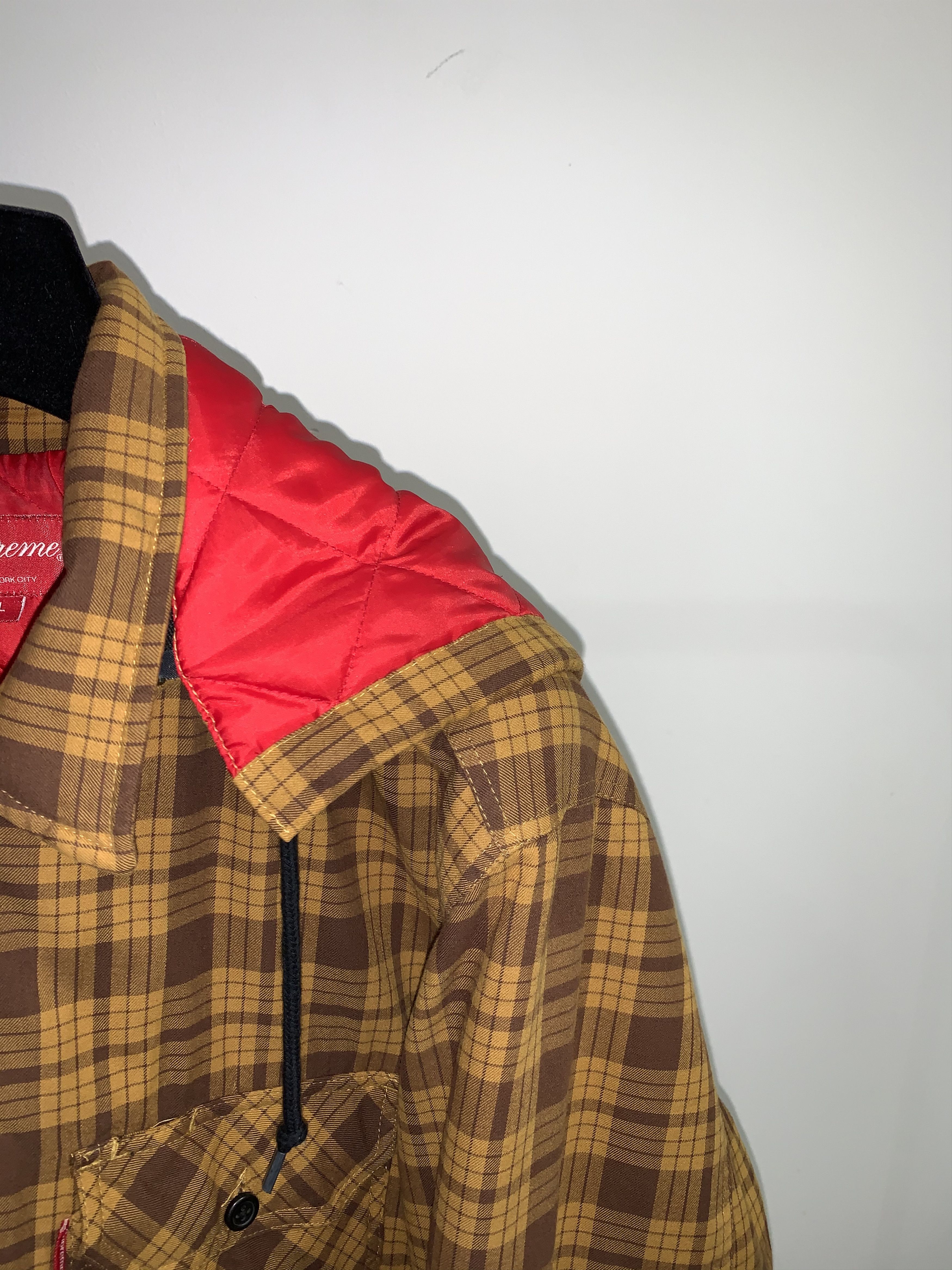 Supreme FW14 Supreme Quilted Zip Flannel Hooded Shirt Size US L / EU 52-54 / 3 - 6 Thumbnail