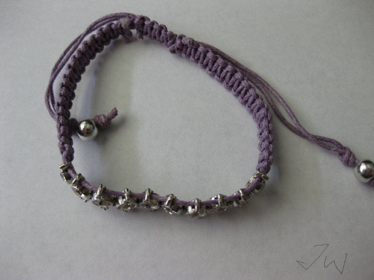 Handmade CZ Friendship Charm Bracelet - Purple Size ONE SIZE - 2 Thumbnail