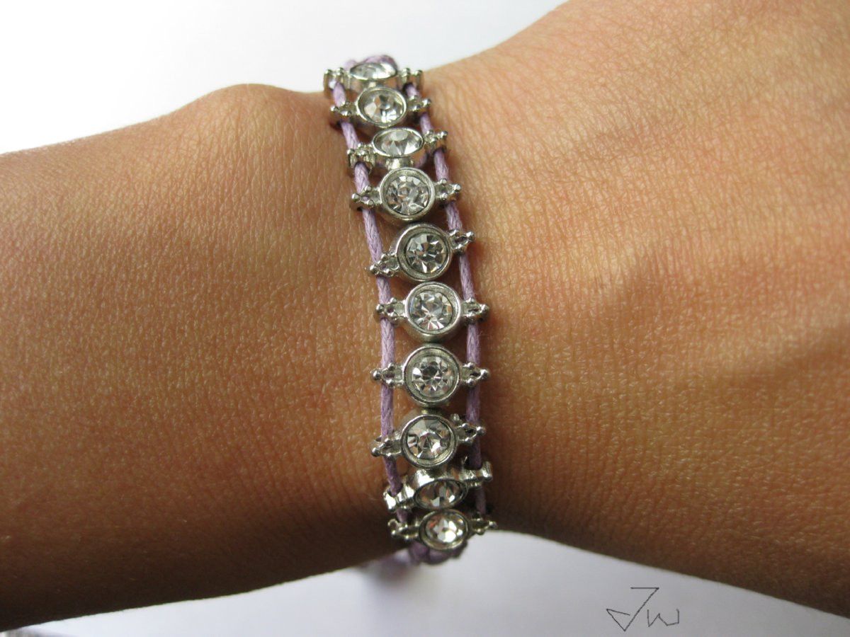 Handmade CZ Friendship Charm Bracelet - Purple Size ONE SIZE - 3 Thumbnail