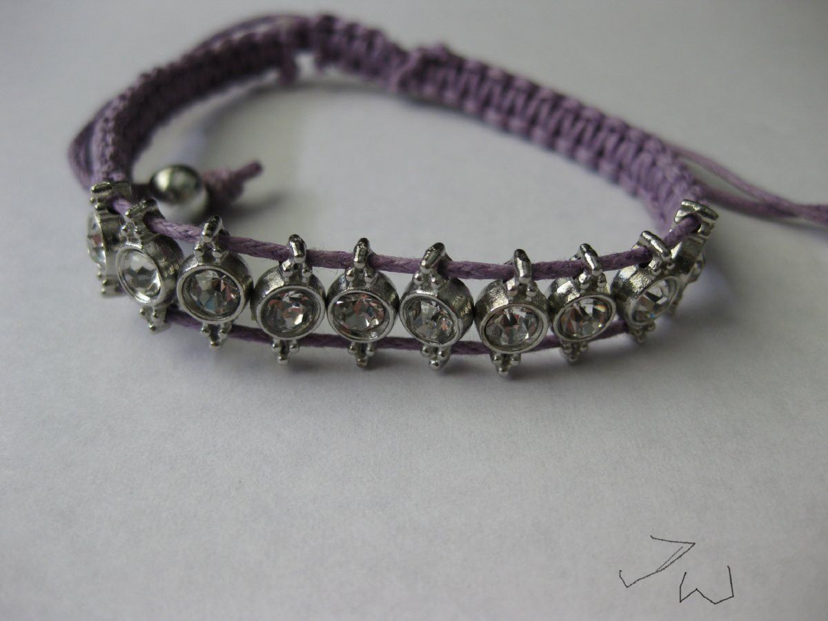 Handmade CZ Friendship Charm Bracelet - Purple Size ONE SIZE - 1 Thumbnail