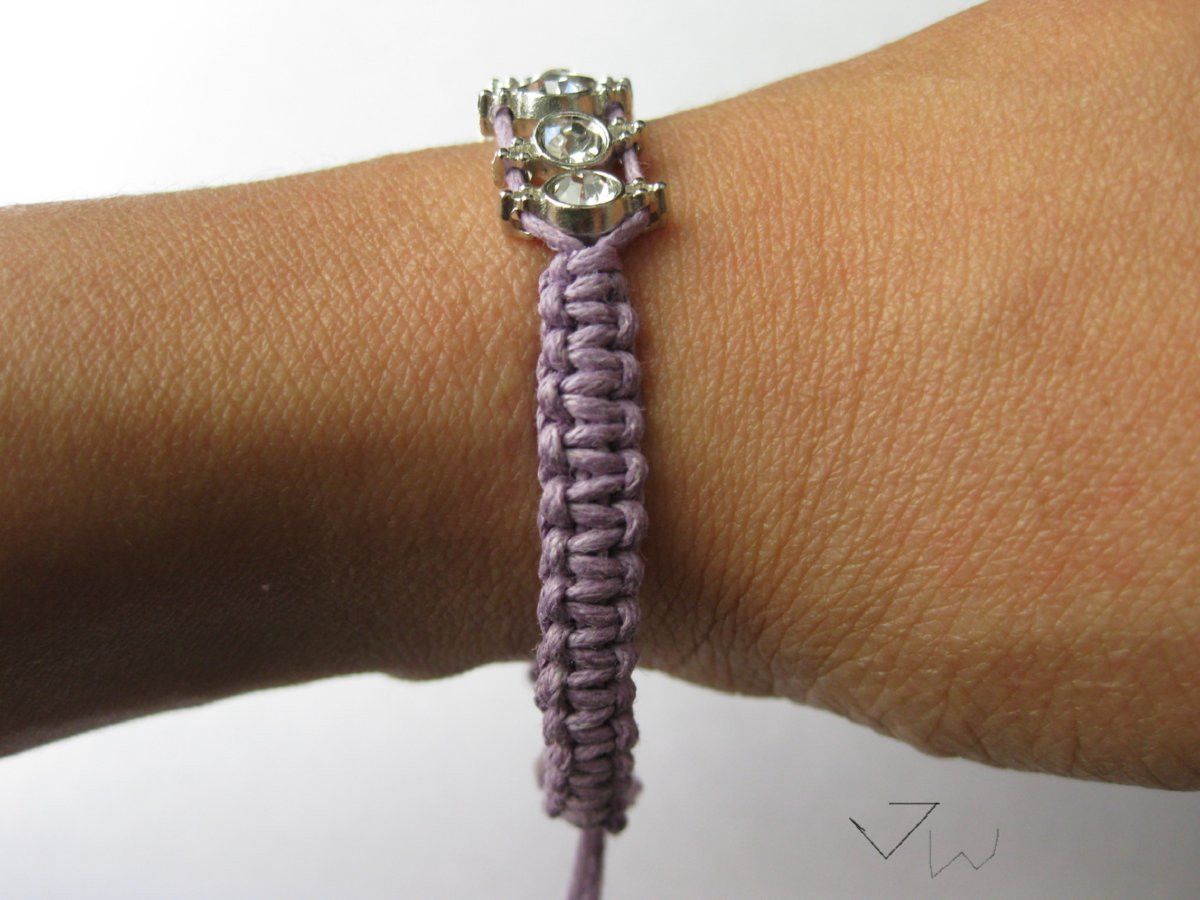 Handmade CZ Friendship Charm Bracelet - Purple Size ONE SIZE - 4 Thumbnail