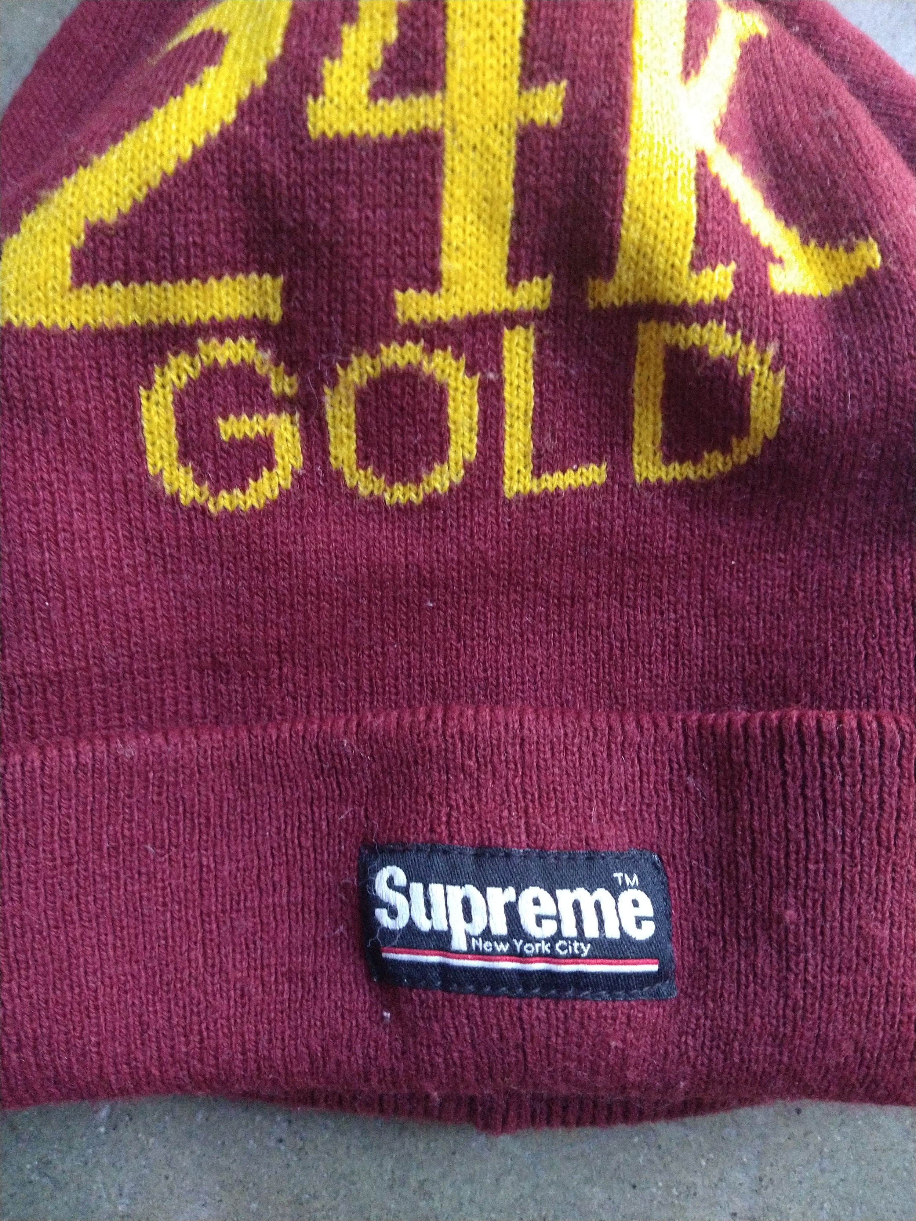 Supreme Supreme Beanie 24K Gold Burgundy FW13 Acrylic Size ONE SIZE - 5 Thumbnail