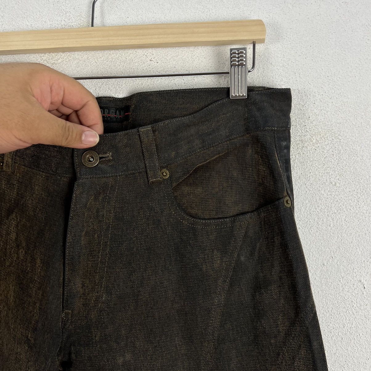 Japanese Brand VINTAGE MORGAN HOMME JAPAN DISTRESSED DENIM PANTS Size US 30 / EU 46 - 10 Thumbnail