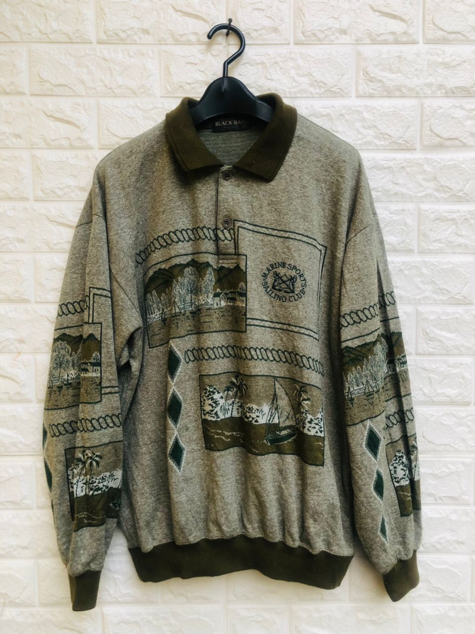 Japanese Brand × Vintage Vintage Black Bass Japanese Designer Fashion Style Size US L / EU 52-54 / 3 - 1 Thumbnail