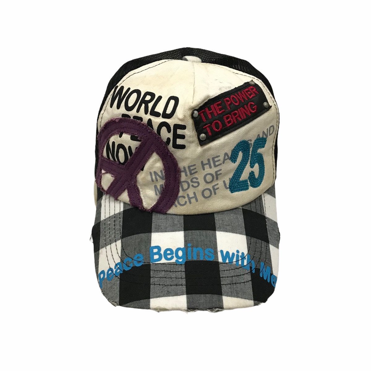 Designer World Peace Project Now Distressed Trucker Hats Caps Size ONE SIZE - 3 Thumbnail