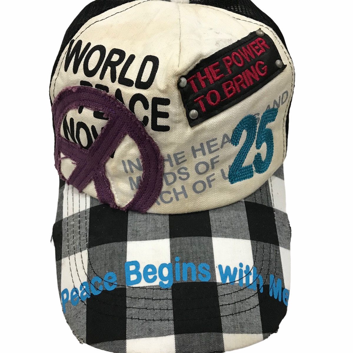Designer World Peace Project Now Distressed Trucker Hats Caps Size ONE SIZE - 4 Thumbnail