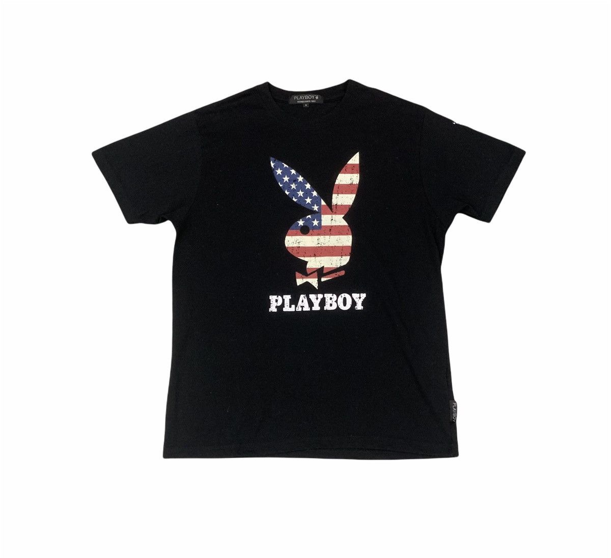 Japanese Brand × Playboy PLAYBOY USA Flag Black Label Big Logo Streetwear Tee Tshirt Size US M / EU 48-50 / 2 - 1 Thumbnail