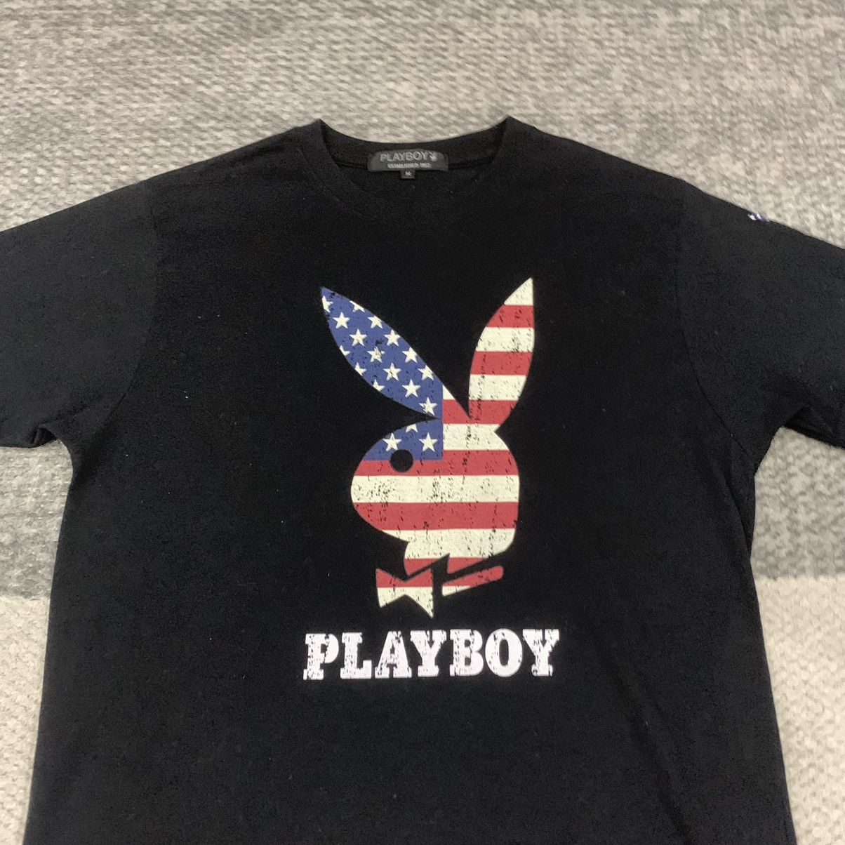 Japanese Brand × Playboy PLAYBOY USA Flag Black Label Big Logo Streetwear Tee Tshirt Size US M / EU 48-50 / 2 - 3 Thumbnail