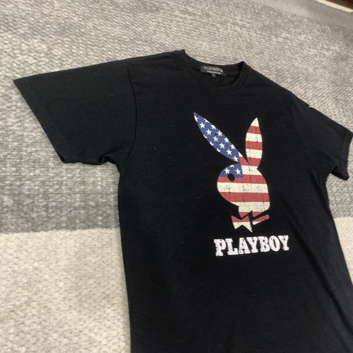 Japanese Brand × Playboy PLAYBOY USA Flag Black Label Big Logo Streetwear Tee Tshirt Size US M / EU 48-50 / 2 - 5 Thumbnail