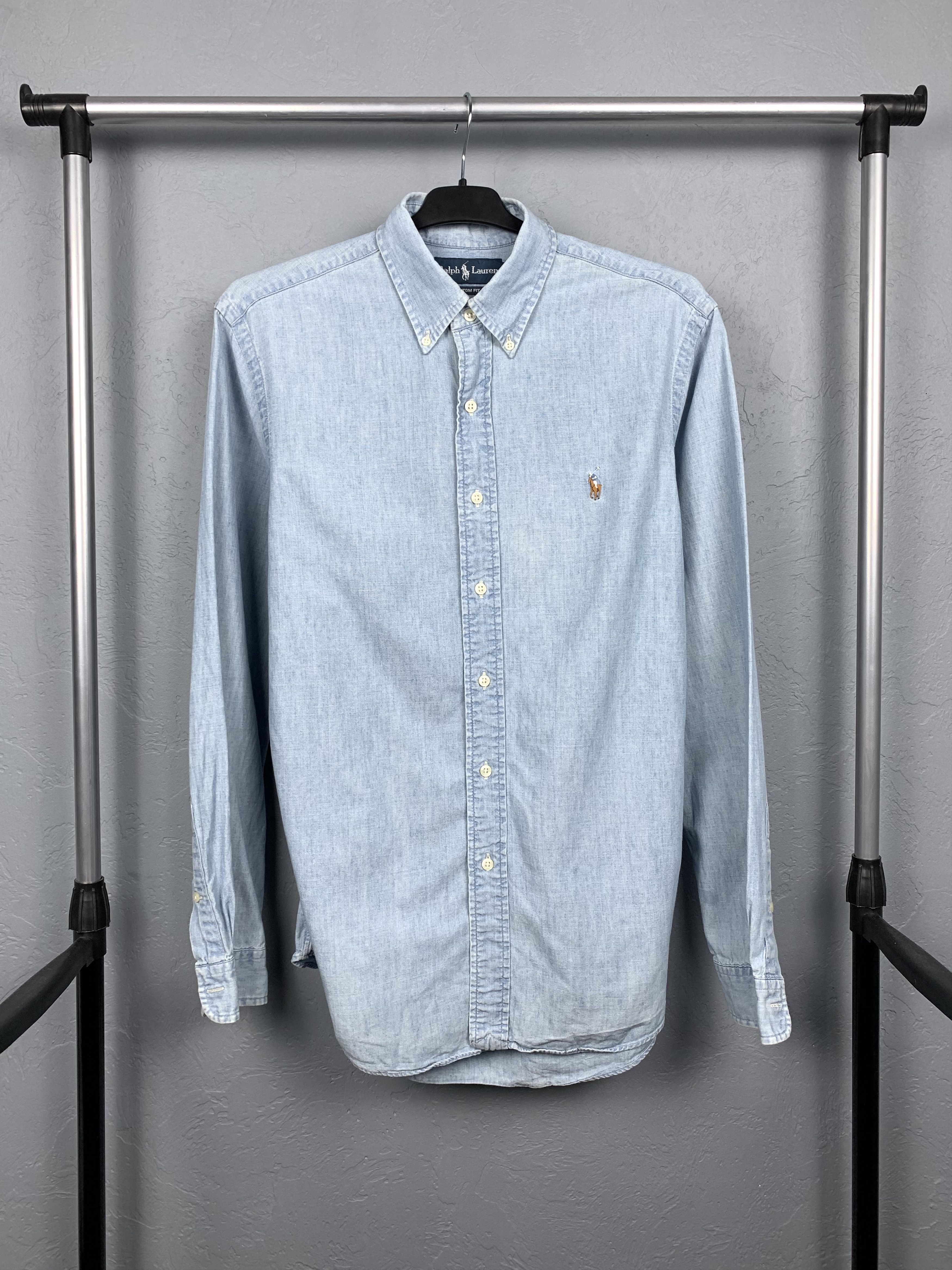 Polo Ralph Lauren × Ralph Lauren Polo Ralph Lauren Vintage Mens Denim Shirt Size US M / EU 48-50 / 2 - 1 Thumbnail