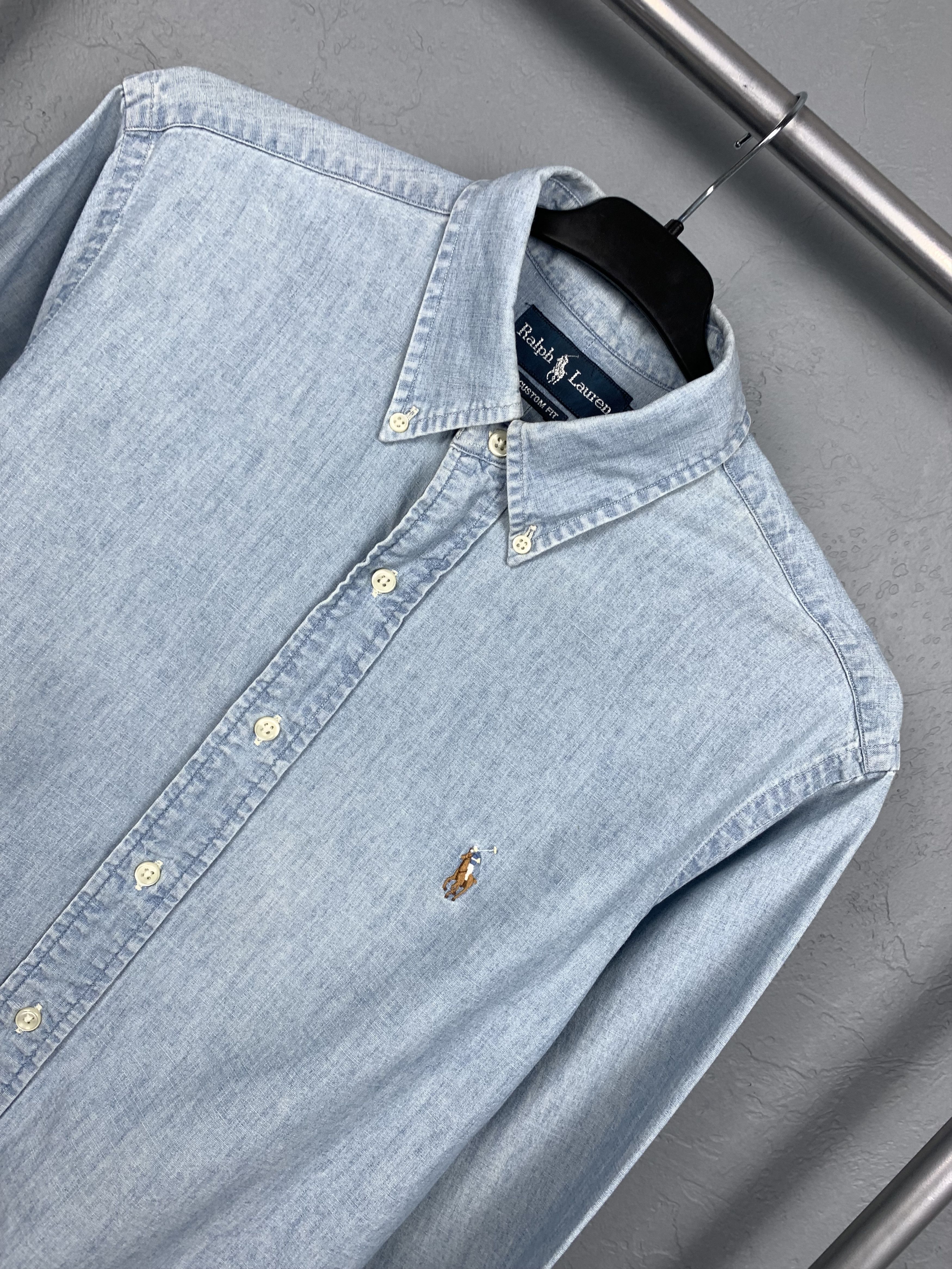 Polo Ralph Lauren × Ralph Lauren Polo Ralph Lauren Vintage Mens Denim Shirt Size US M / EU 48-50 / 2 - 2 Thumbnail