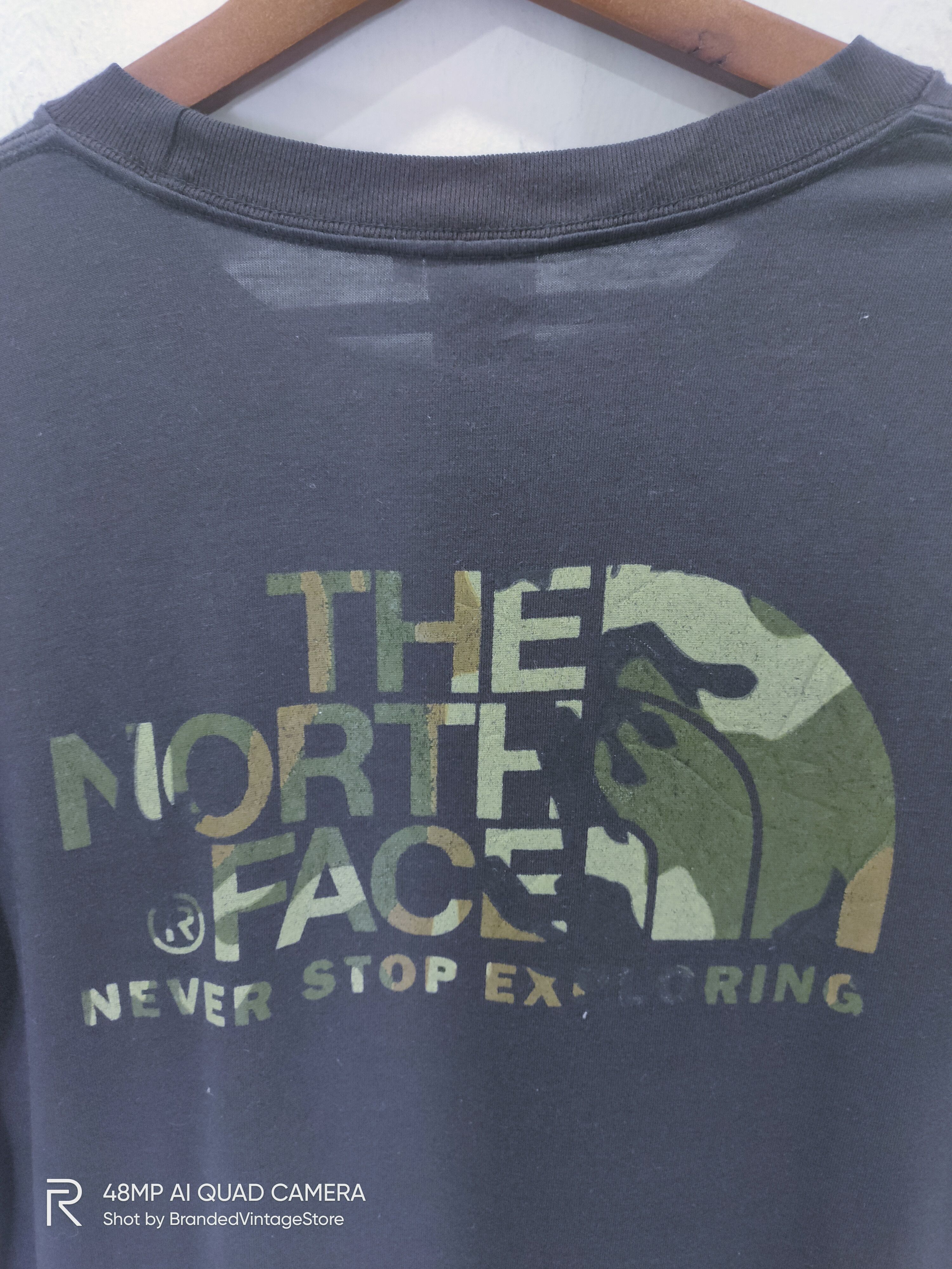 Japanese Brand × The North Face THE NORTH FACE Hypebeast Camo BigLogo Graphic Black TShirt Size US L / EU 52-54 / 3 - 3 Thumbnail