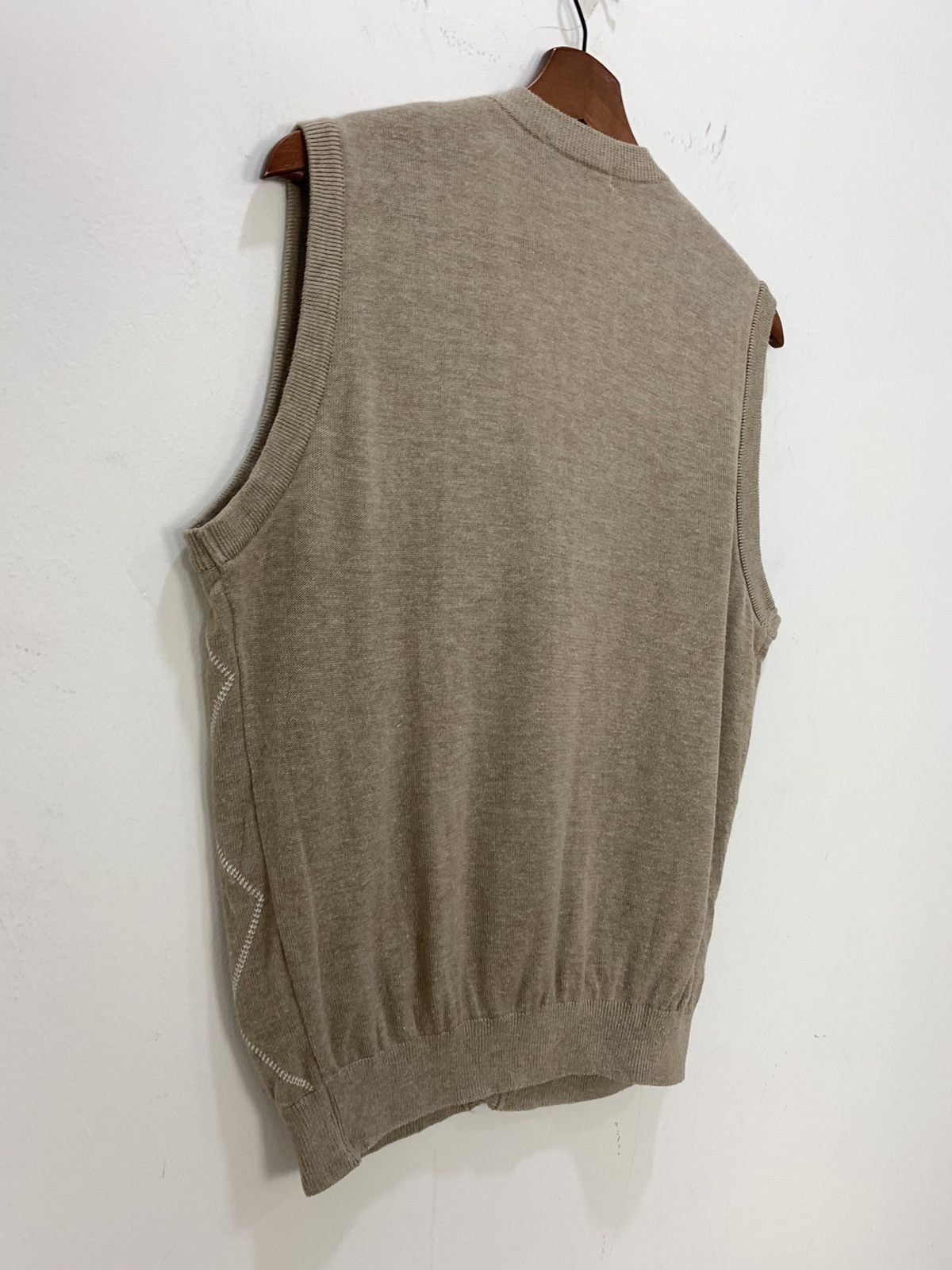 Aran Sweater Market × Golden Bear GOLDEN BEAR Allover Argyle Knitwear Patterned Vest Cardigan Size US M / EU 48-50 / 2 - 10 Thumbnail