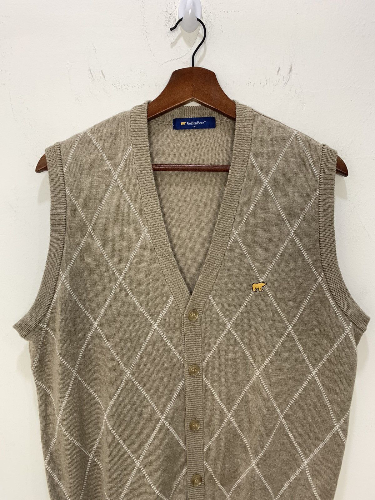 Aran Sweater Market × Golden Bear GOLDEN BEAR Allover Argyle Knitwear Patterned Vest Cardigan Size US M / EU 48-50 / 2 - 2 Thumbnail