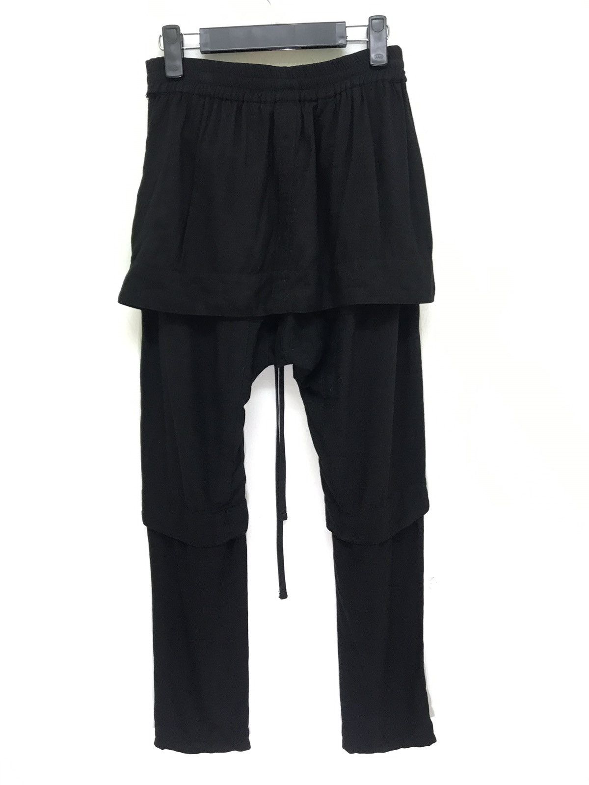 image of Julius 7 Layered Pant Rayon Angora Silk Blend Slim Leg in Black, Men's (Size 33)