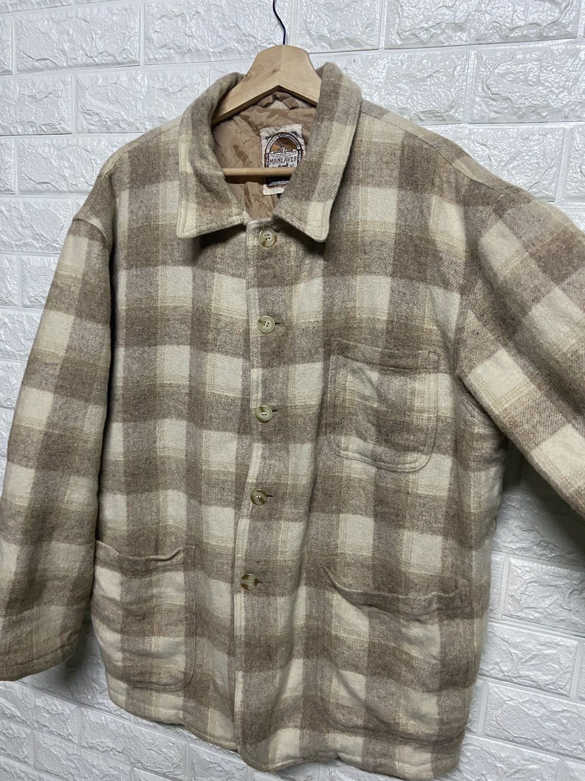 Flannel Vintage Maneaver Checkered Button Up Wool Flannel Jacket Size US L / EU 52-54 / 3 - 4 Thumbnail