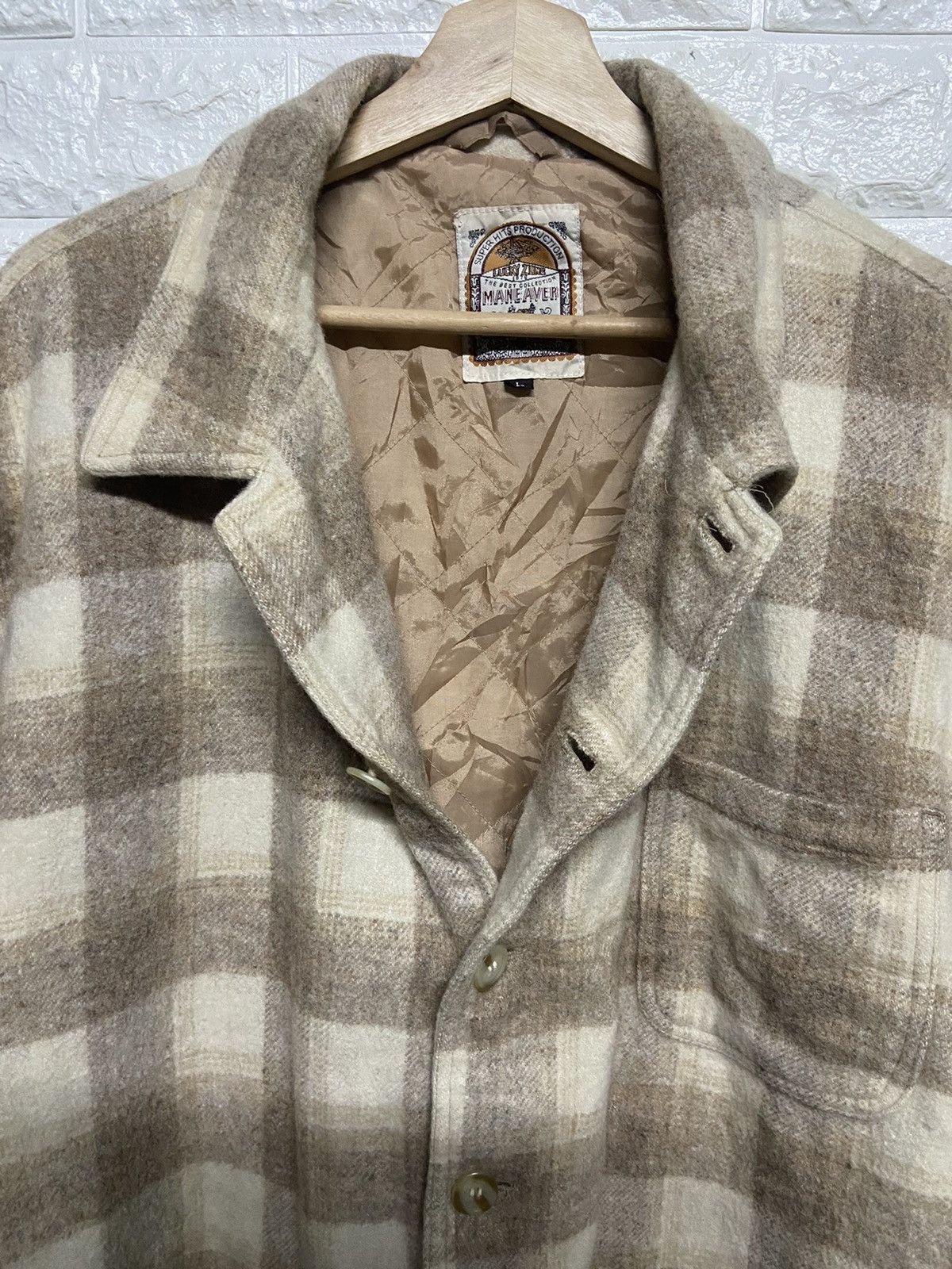 Flannel Vintage Maneaver Checkered Button Up Wool Flannel Jacket Size US L / EU 52-54 / 3 - 5 Thumbnail