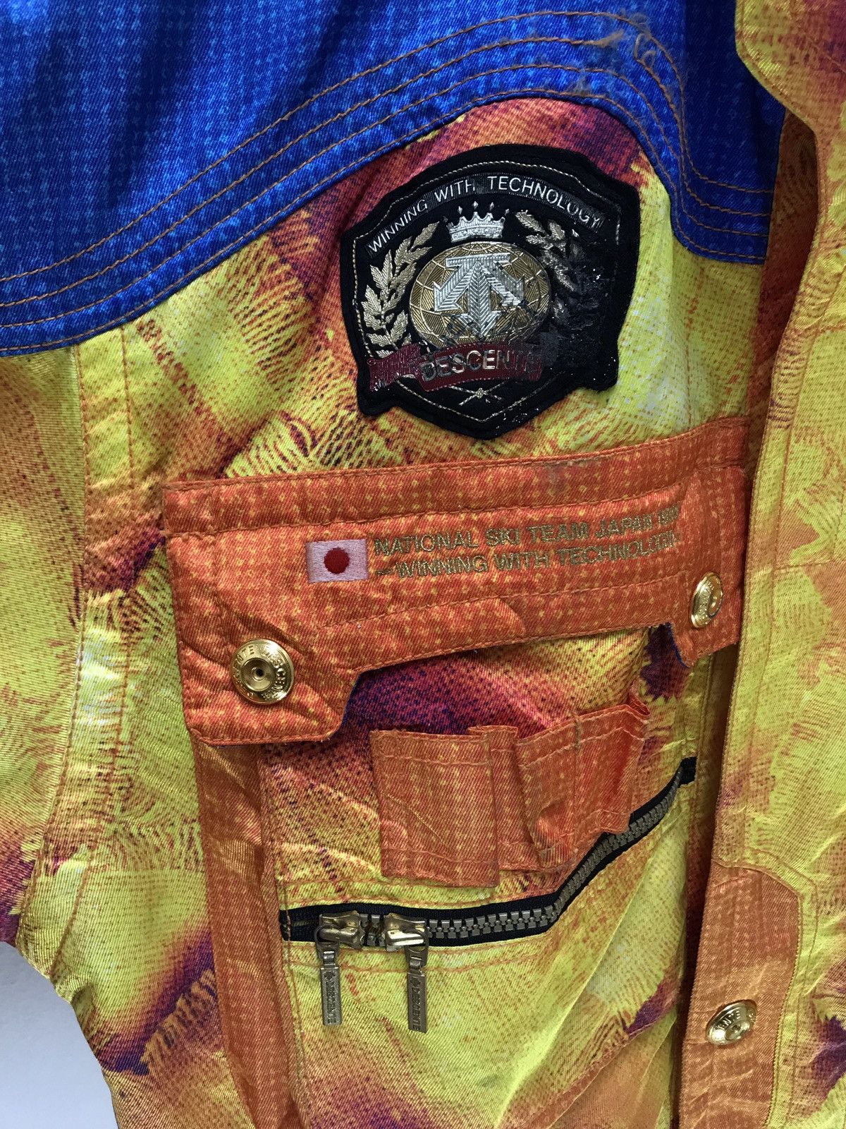 Descente Vtg 90s Descente Ski Jacket Multi Colour Abstract Size US L / EU 52-54 / 3 - 4 Thumbnail