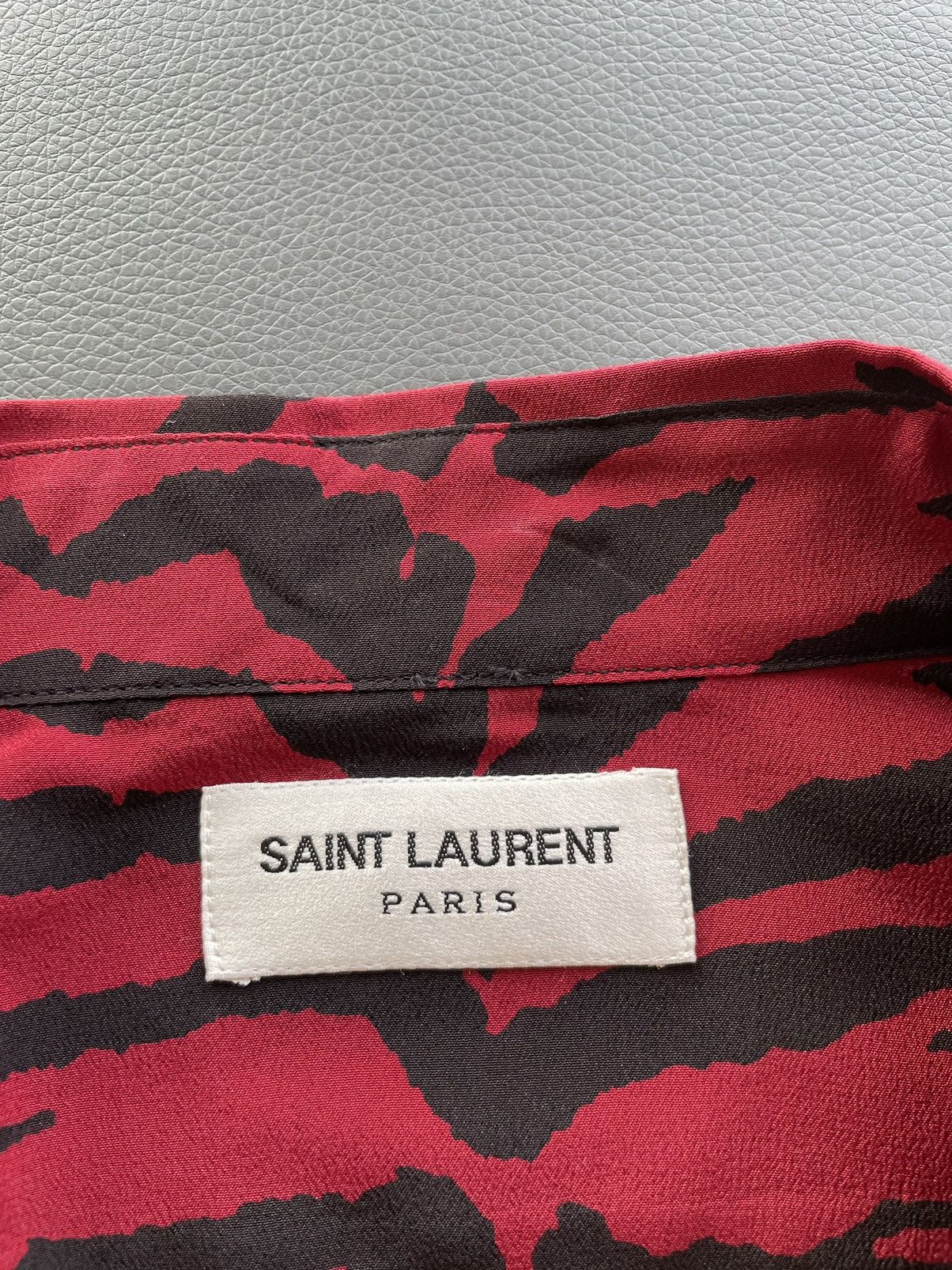 Hedi Slimane × Saint Laurent Paris × Yves Saint Laurent Super Runway Saint Laurent Shirt Pure Silk Size US XL / EU 56 / 4 - 13 Thumbnail