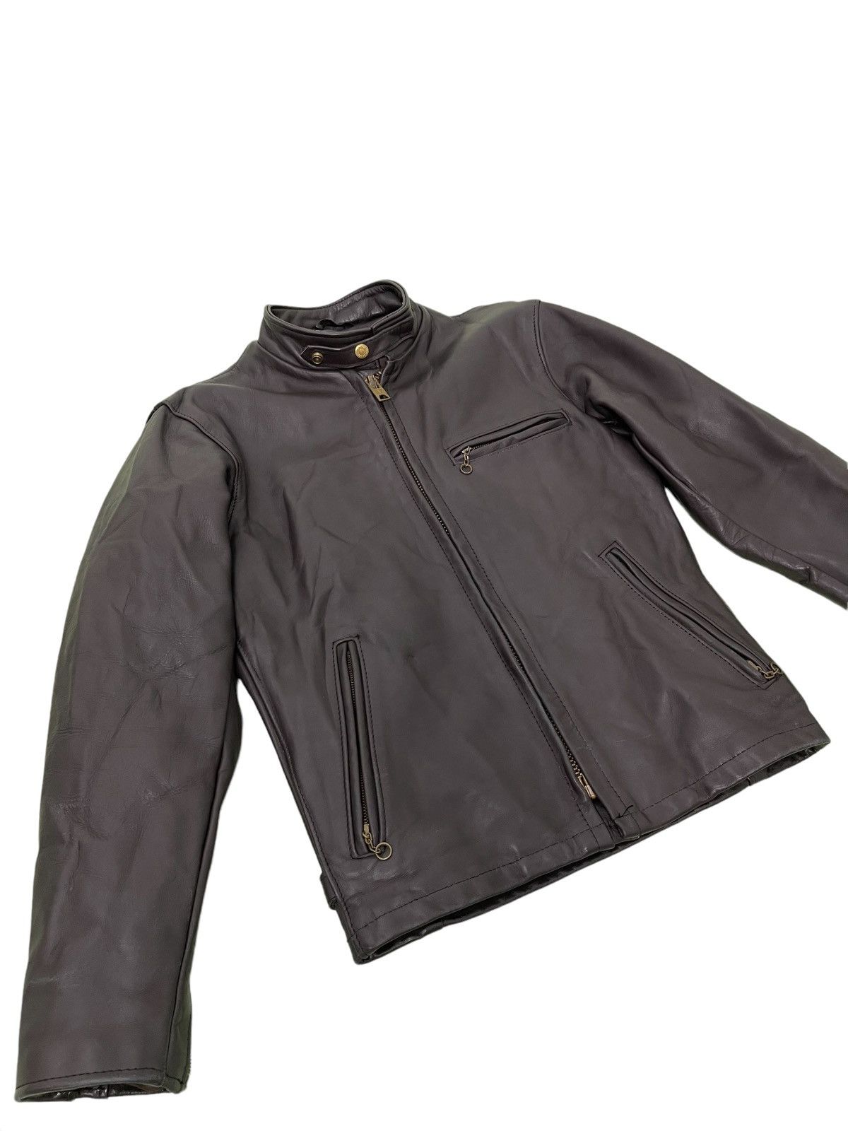Schott Schott USA Cafe Racer Leather Jacket Made in USA 1🟦 Size US S / EU 44-46 / 1 - 1 Thumbnail