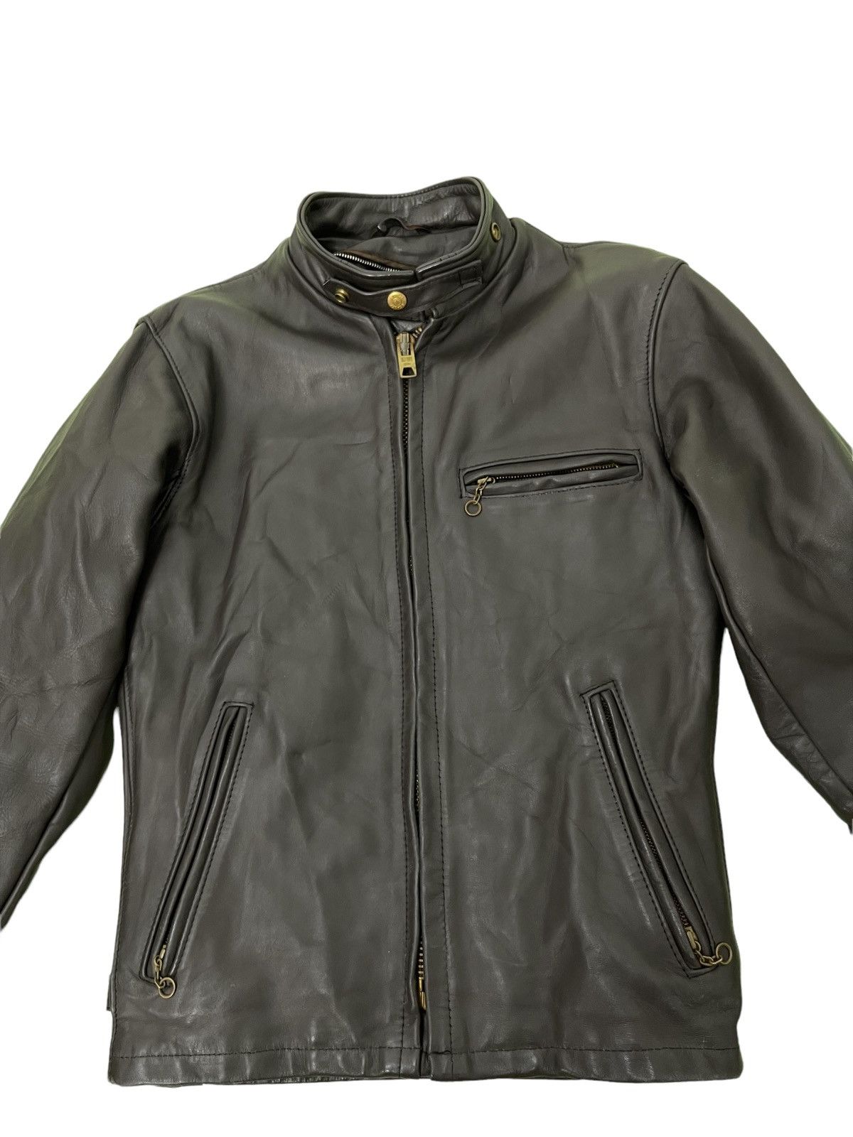 Schott Schott USA Cafe Racer Leather Jacket Made in USA 1🟦 Size US S / EU 44-46 / 1 - 7 Thumbnail