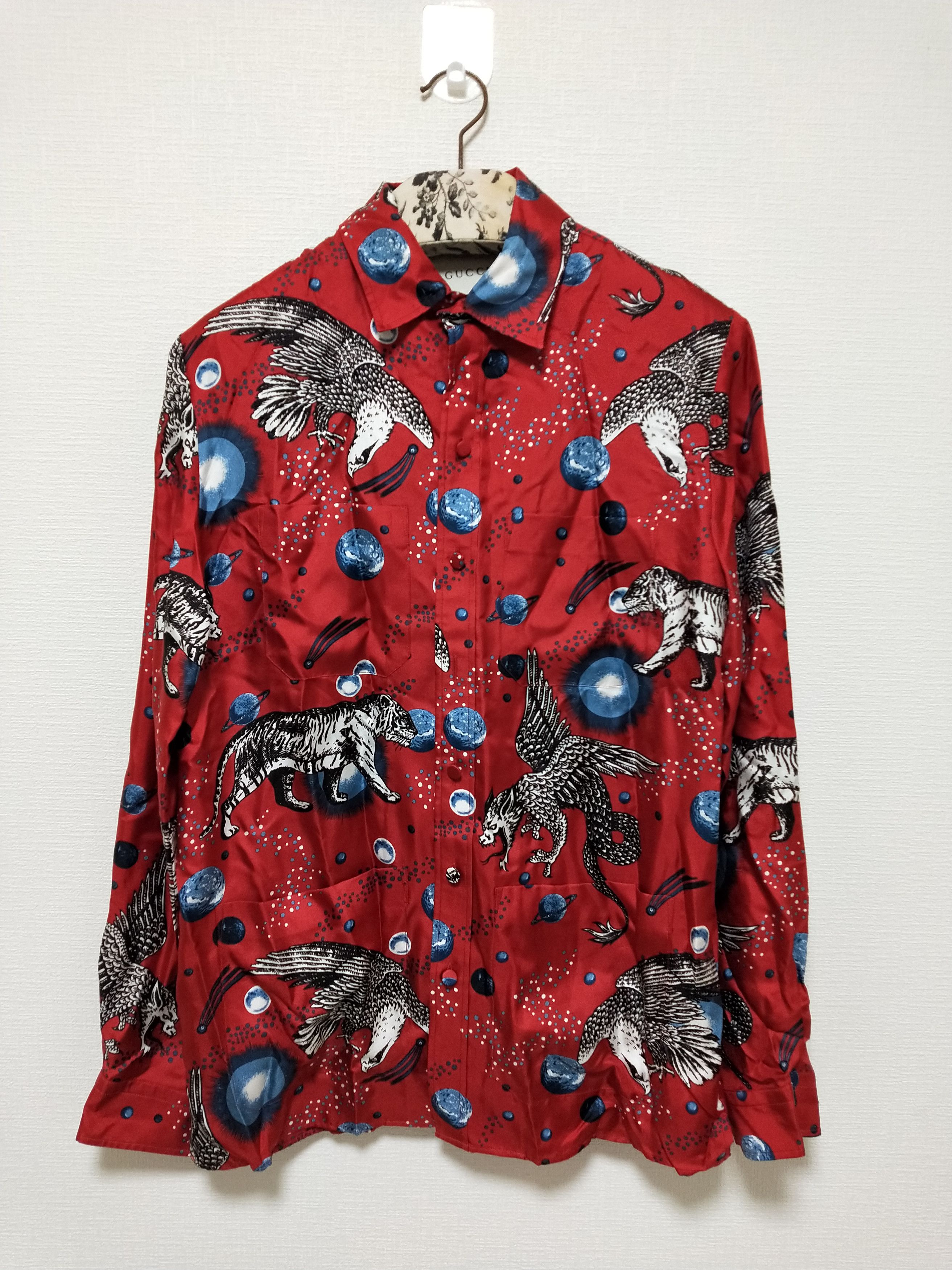 image of Gucci Space Animals Shirt in Red, Men's (Size Small)