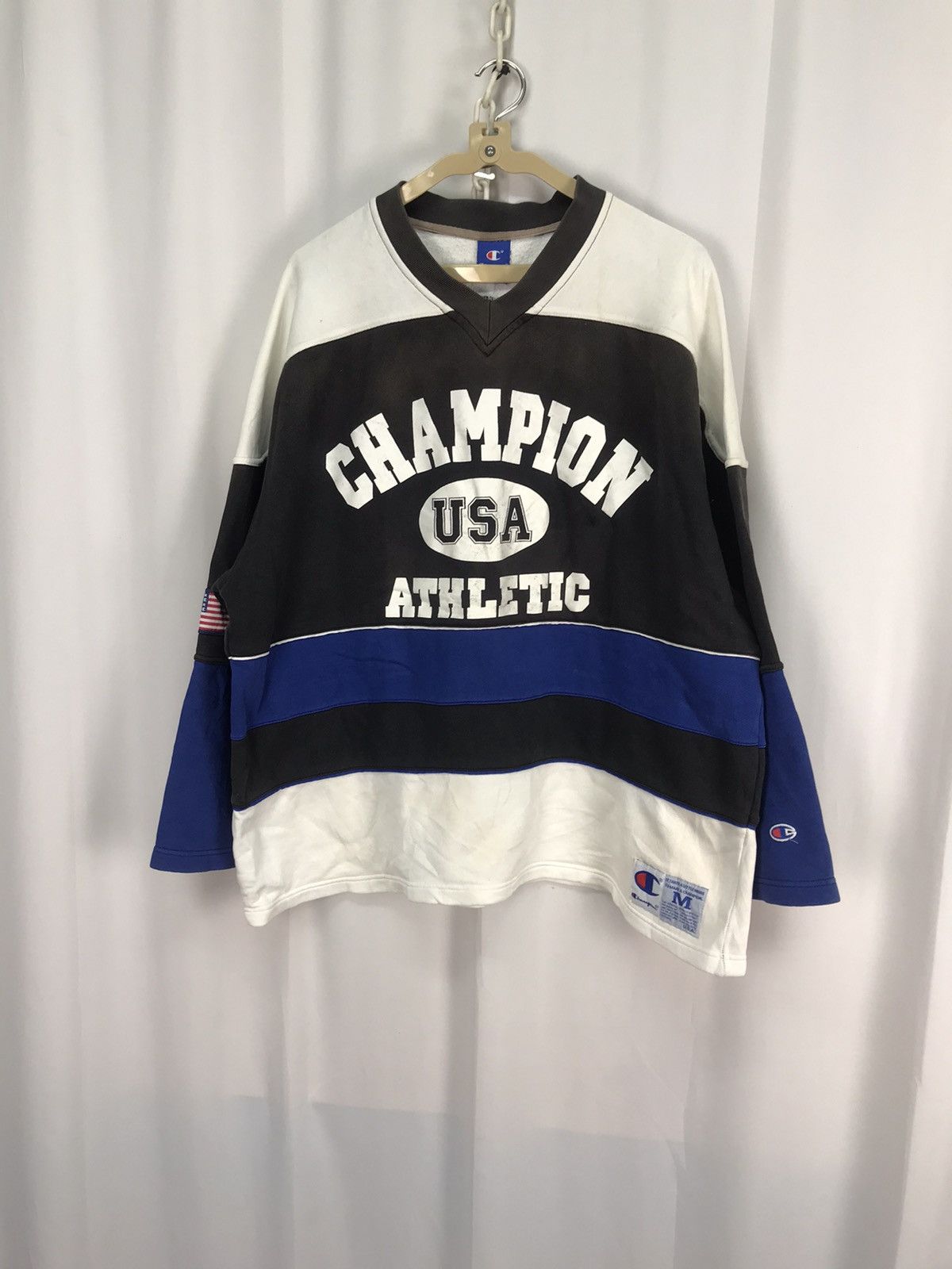 Champion × Vintage Champion usa athletic patchwork beggie sweatshirt Size US XL / EU 56 / 4 - 10 Thumbnail
