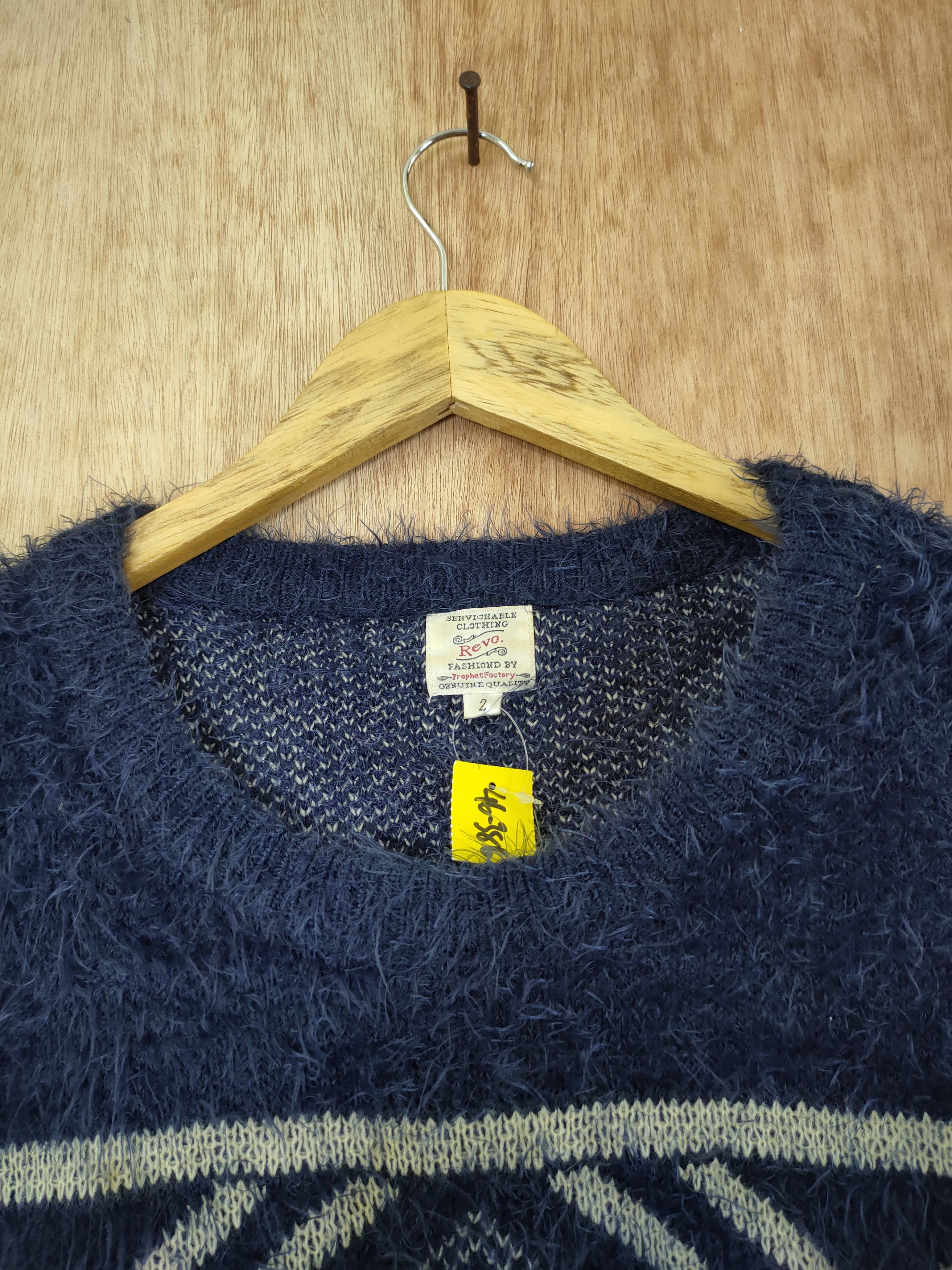 Vintage DL Revo Mohair fur navajo art sweatshirt knitwear #46-386 Size US S / EU 44-46 / 1 - 4 Thumbnail