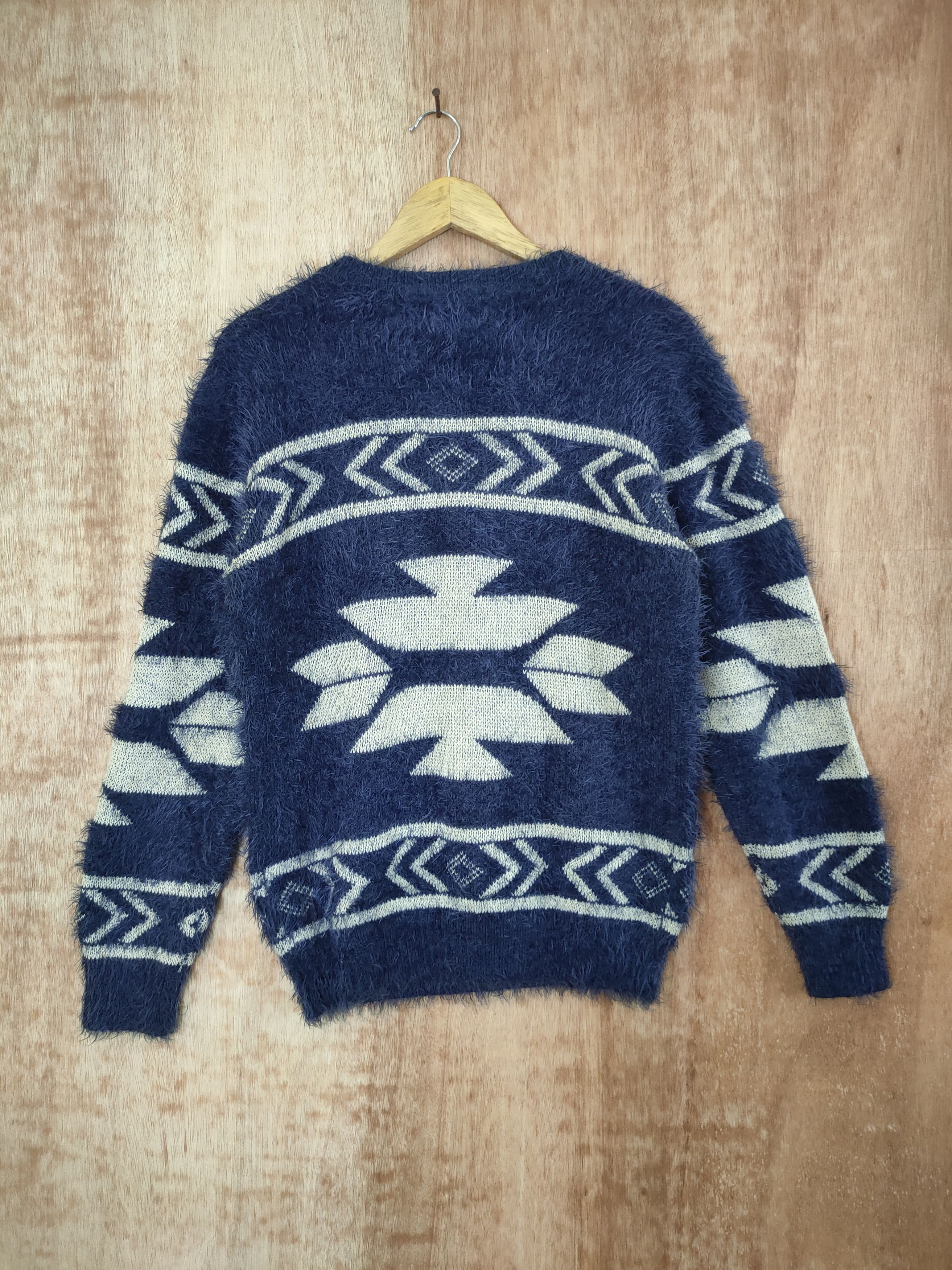 Vintage DL Revo Mohair fur navajo art sweatshirt knitwear #46-386 Size US S / EU 44-46 / 1 - 9 Thumbnail