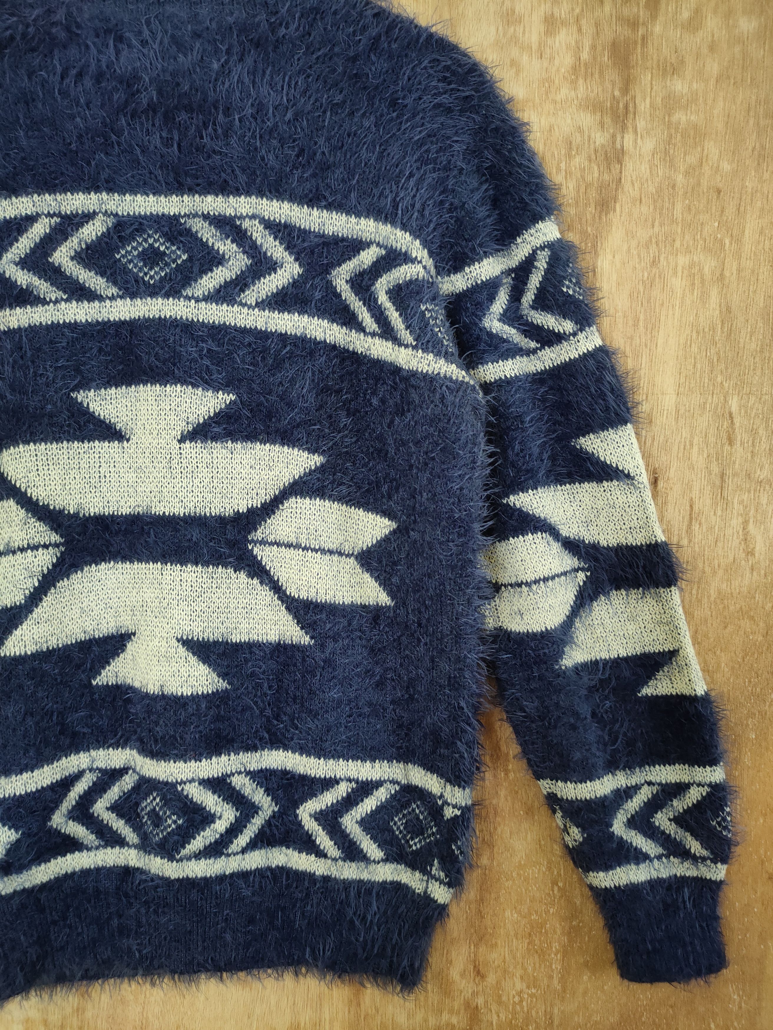 Vintage DL Revo Mohair fur navajo art sweatshirt knitwear #46-386 Size US S / EU 44-46 / 1 - 11 Thumbnail