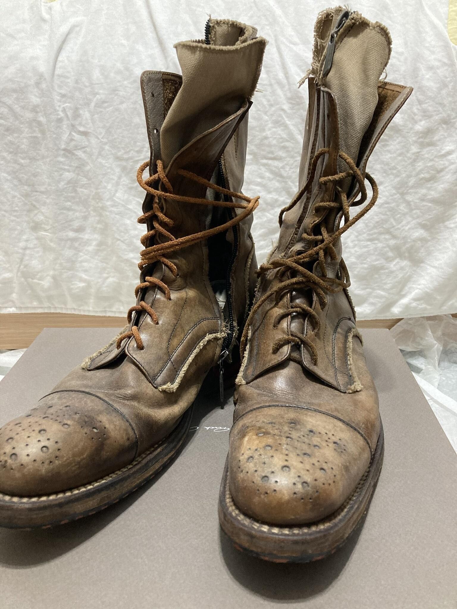Roen Roen LACE-UP LAYERD BOOTS | Grailed