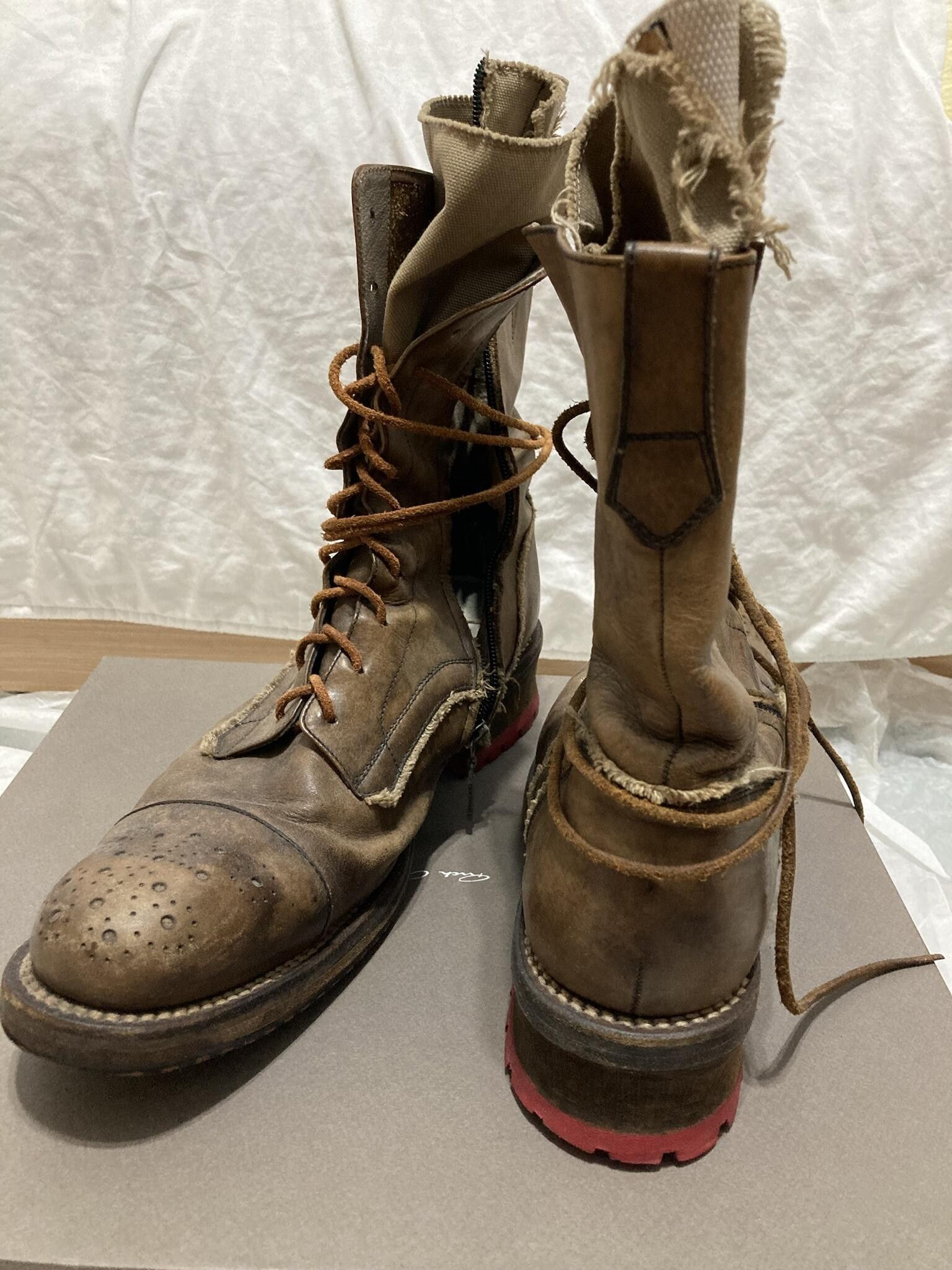 Roen Roen LACE-UP LAYERD BOOTS | Grailed