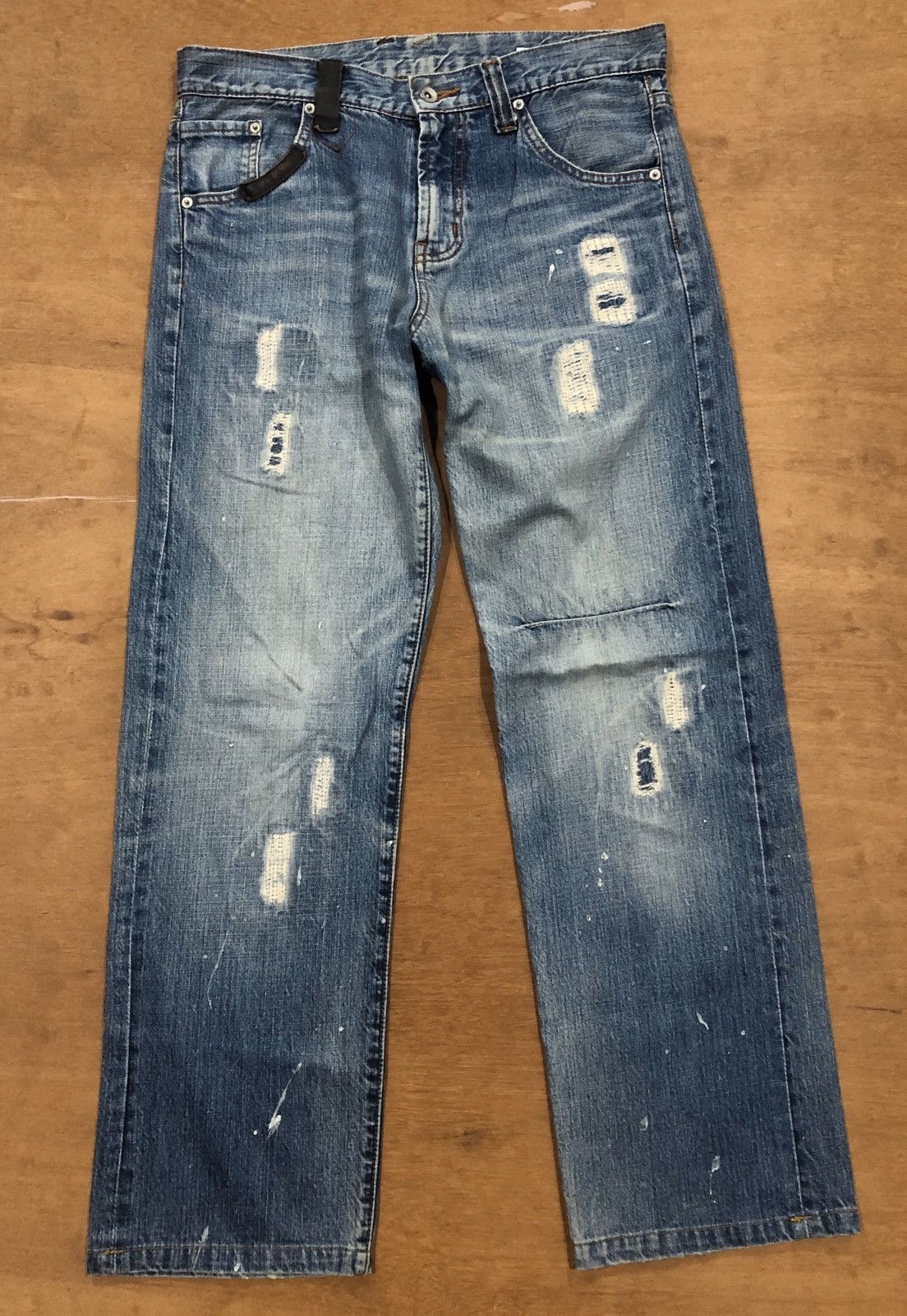 Japanese Brand Semantic Design distressed painting denim Size US 34 / EU 50 - 1 Thumbnail