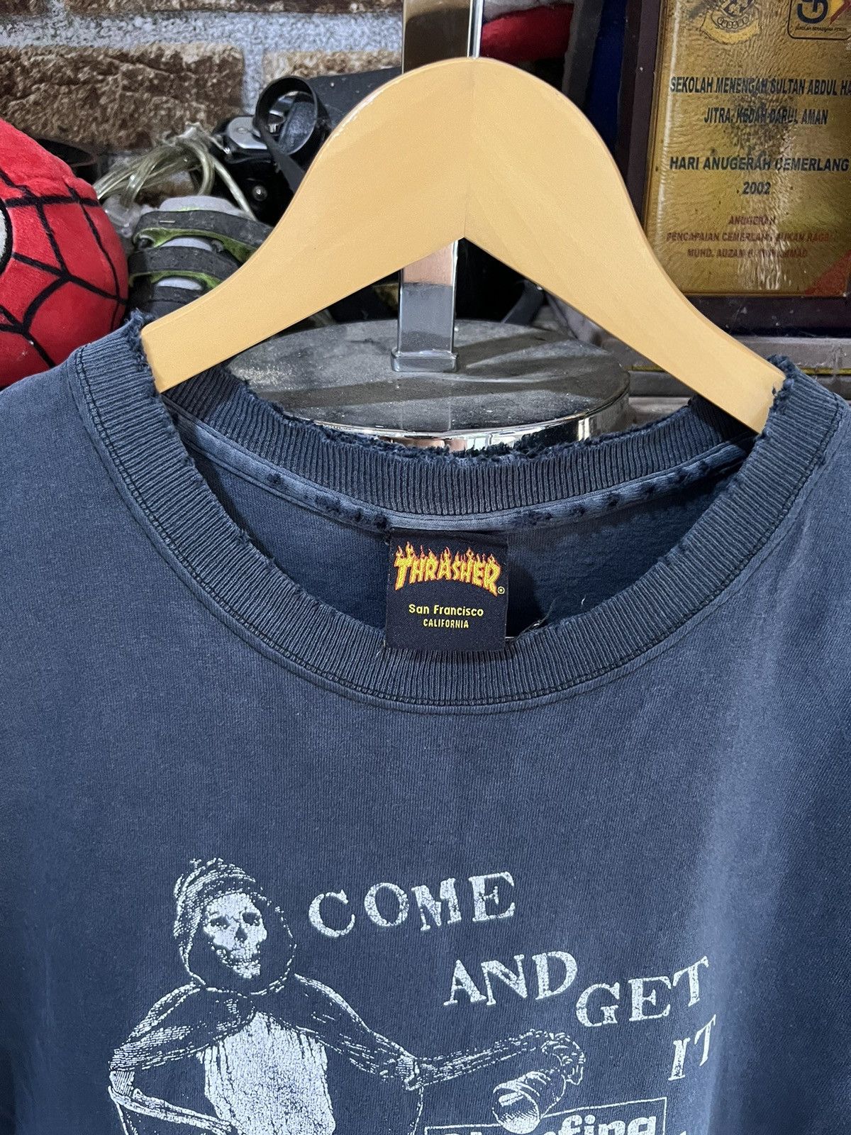 Thrasher 🔥Distressed Vintage Thrasher Skarfing Material Tees Size US M / EU 48-50 / 2 - 6 Thumbnail