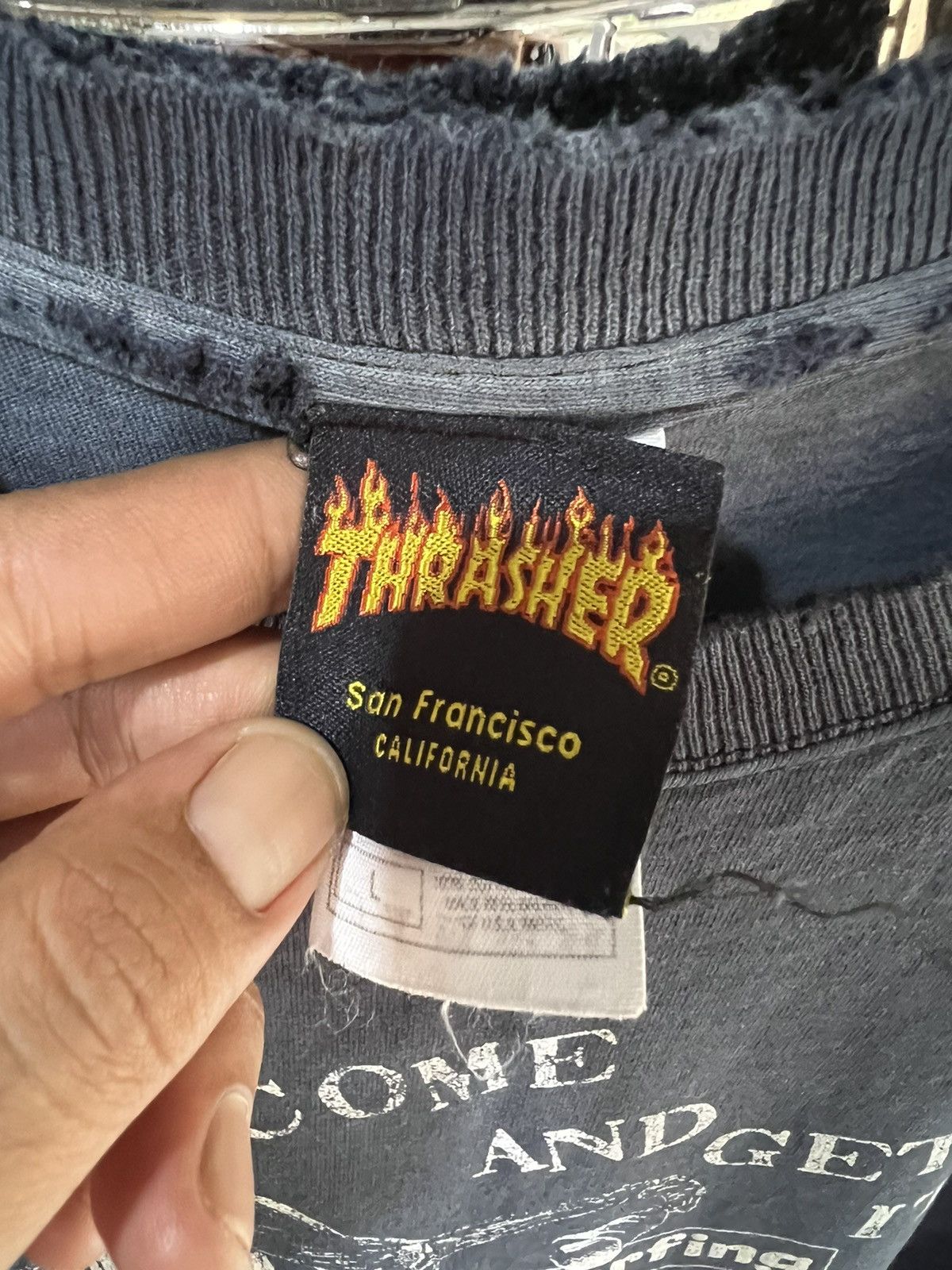 Thrasher 🔥Distressed Vintage Thrasher Skarfing Material Tees Size US M / EU 48-50 / 2 - 8 Thumbnail