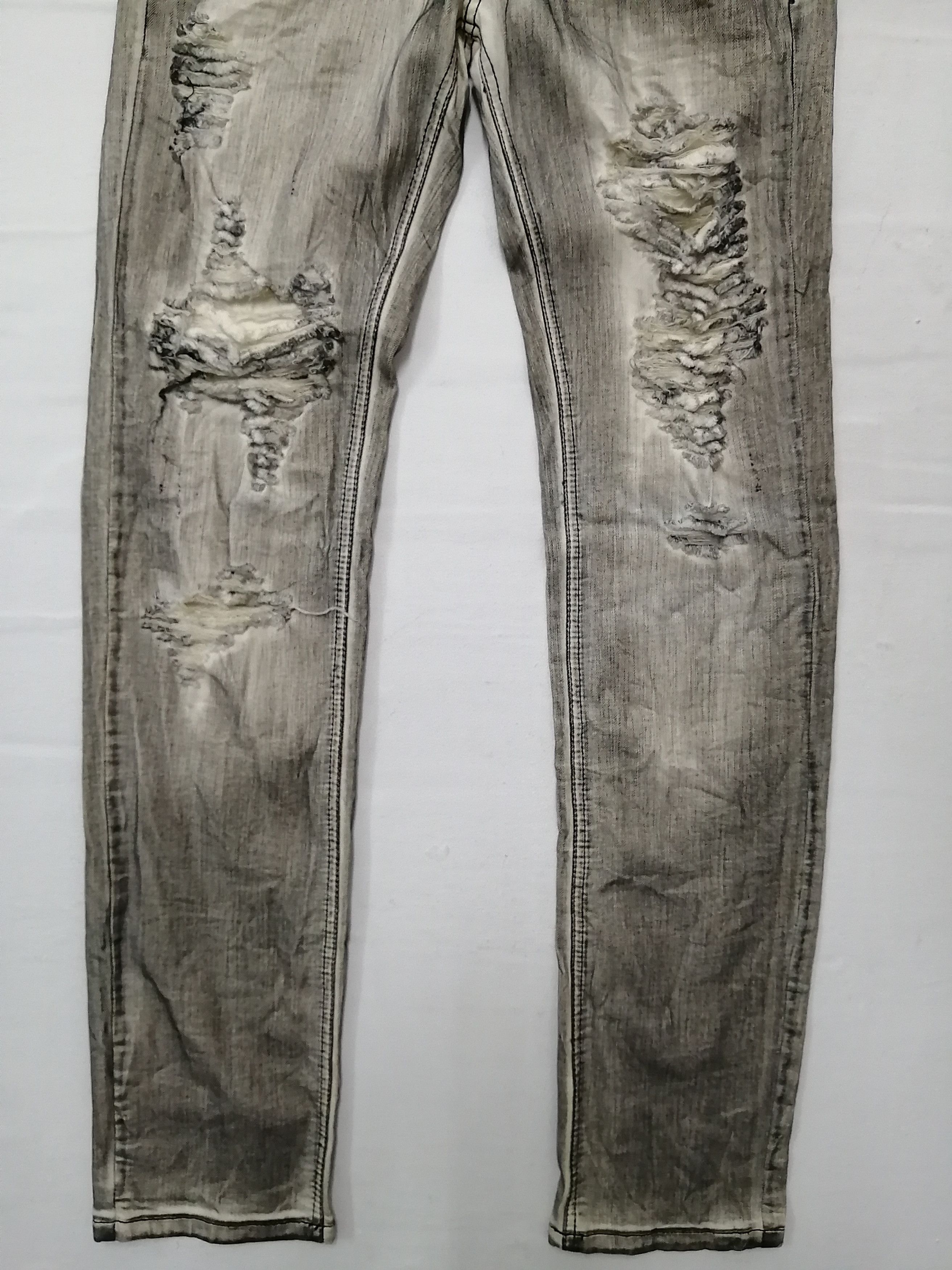 Japanese Brand Machine Nouvelle Mode Lower Rise Distressed Jeans Size 27" / US 4 / IT 40 - 11 Thumbnail
