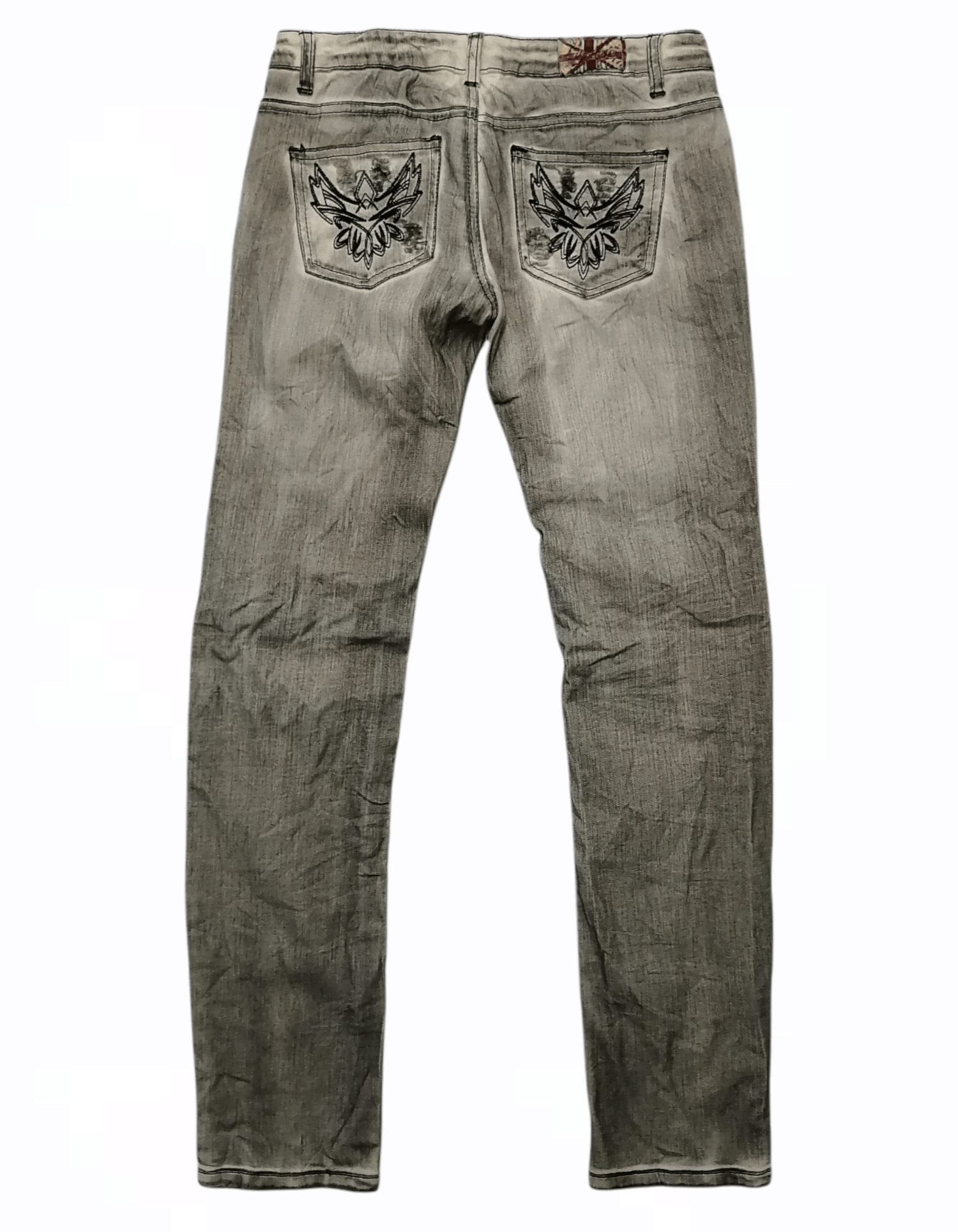Japanese Brand Machine Nouvelle Mode Lower Rise Distressed Jeans Size 27" / US 4 / IT 40 - 2 Thumbnail