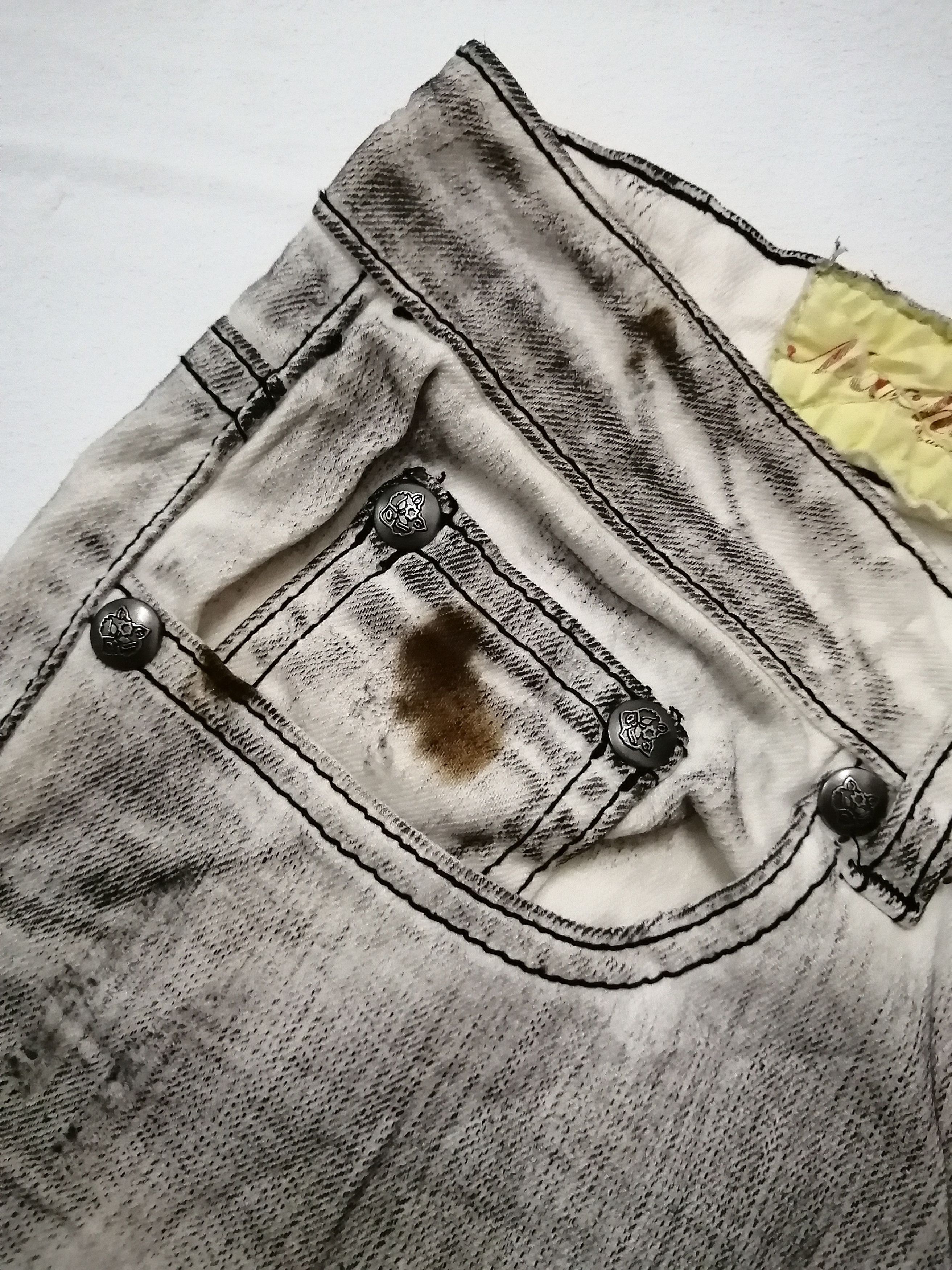 Japanese Brand Machine Nouvelle Mode Lower Rise Distressed Jeans Size 27" / US 4 / IT 40 - 6 Thumbnail