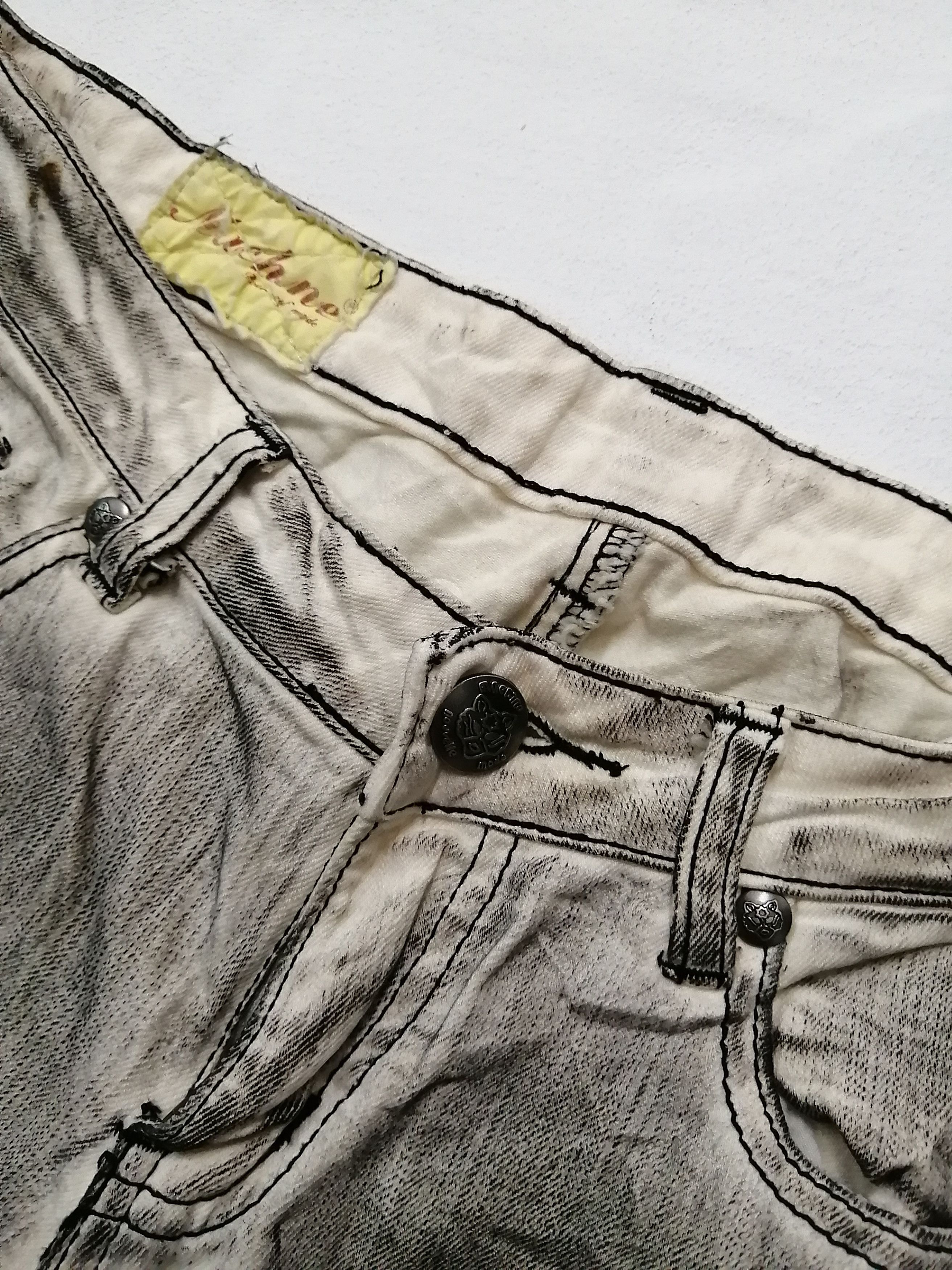 Japanese Brand Machine Nouvelle Mode Lower Rise Distressed Jeans Size 27" / US 4 / IT 40 - 7 Thumbnail